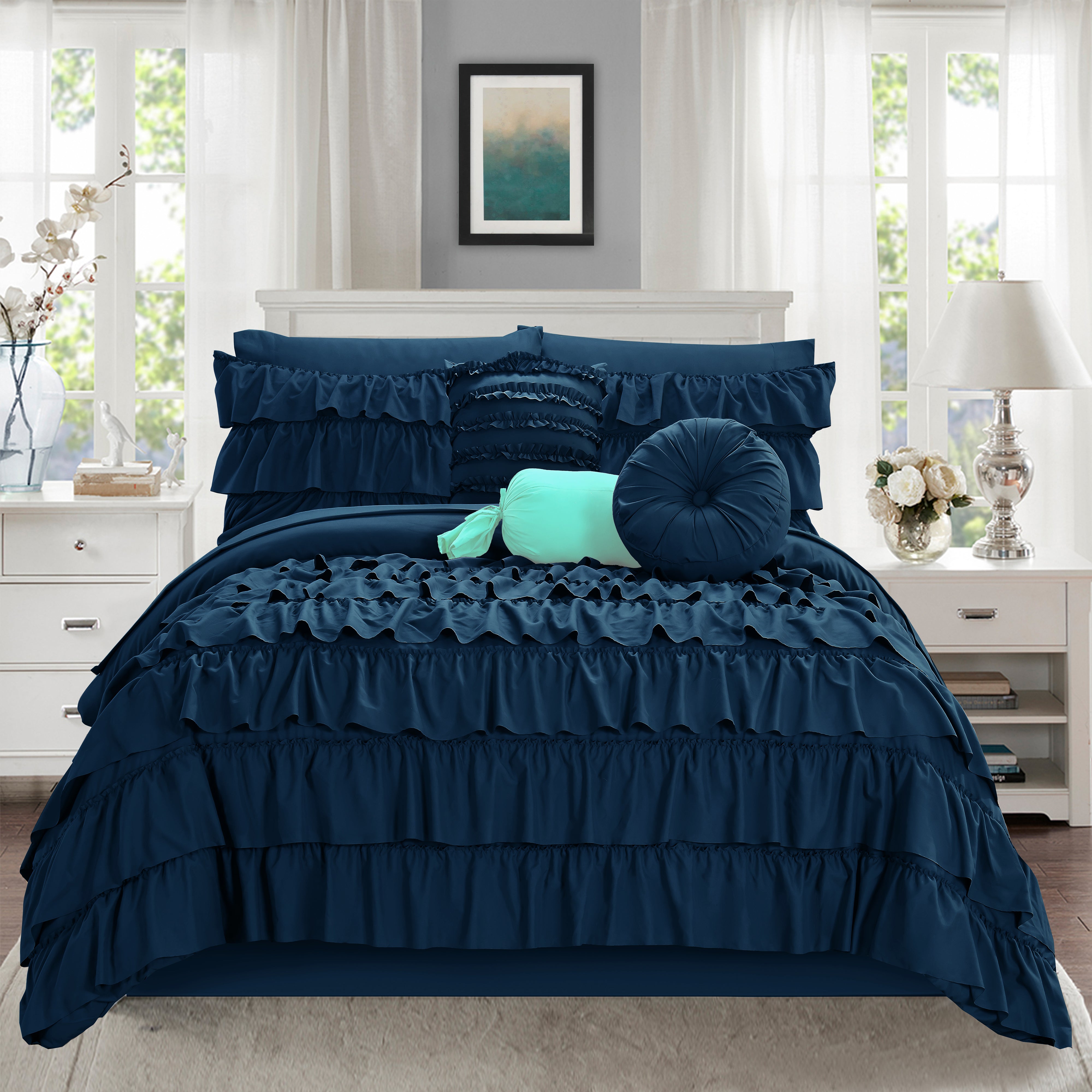 Everlaneas 10-Piece Cinderella Comforter Set, Includes 4-Piece Sheet Set with Double Sided Storage Pockets