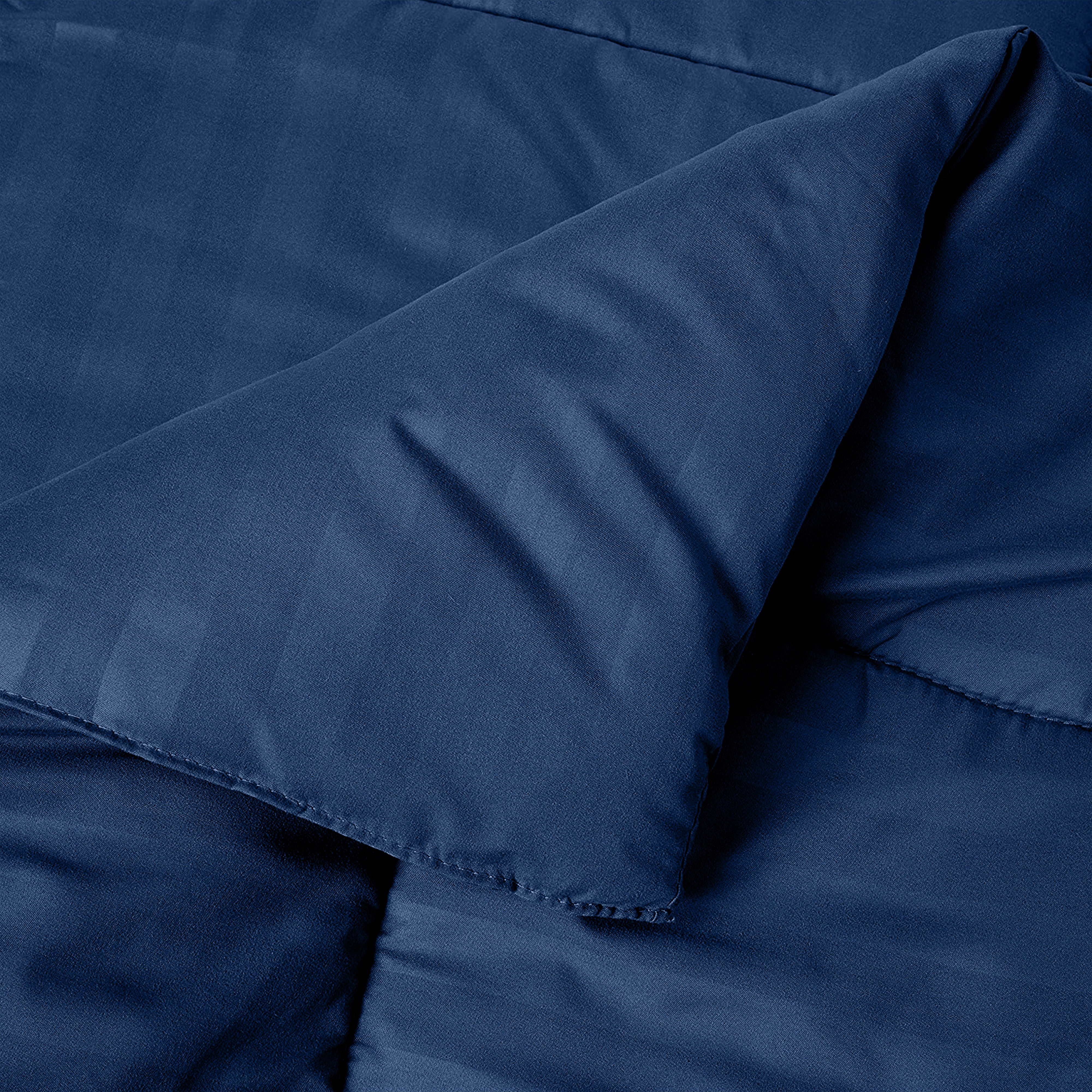 Everlaneas 8-Piece Dobby Stripe Comforter Set - Includes 4-Piece Sheet Set with Double Sided Storage Pockets