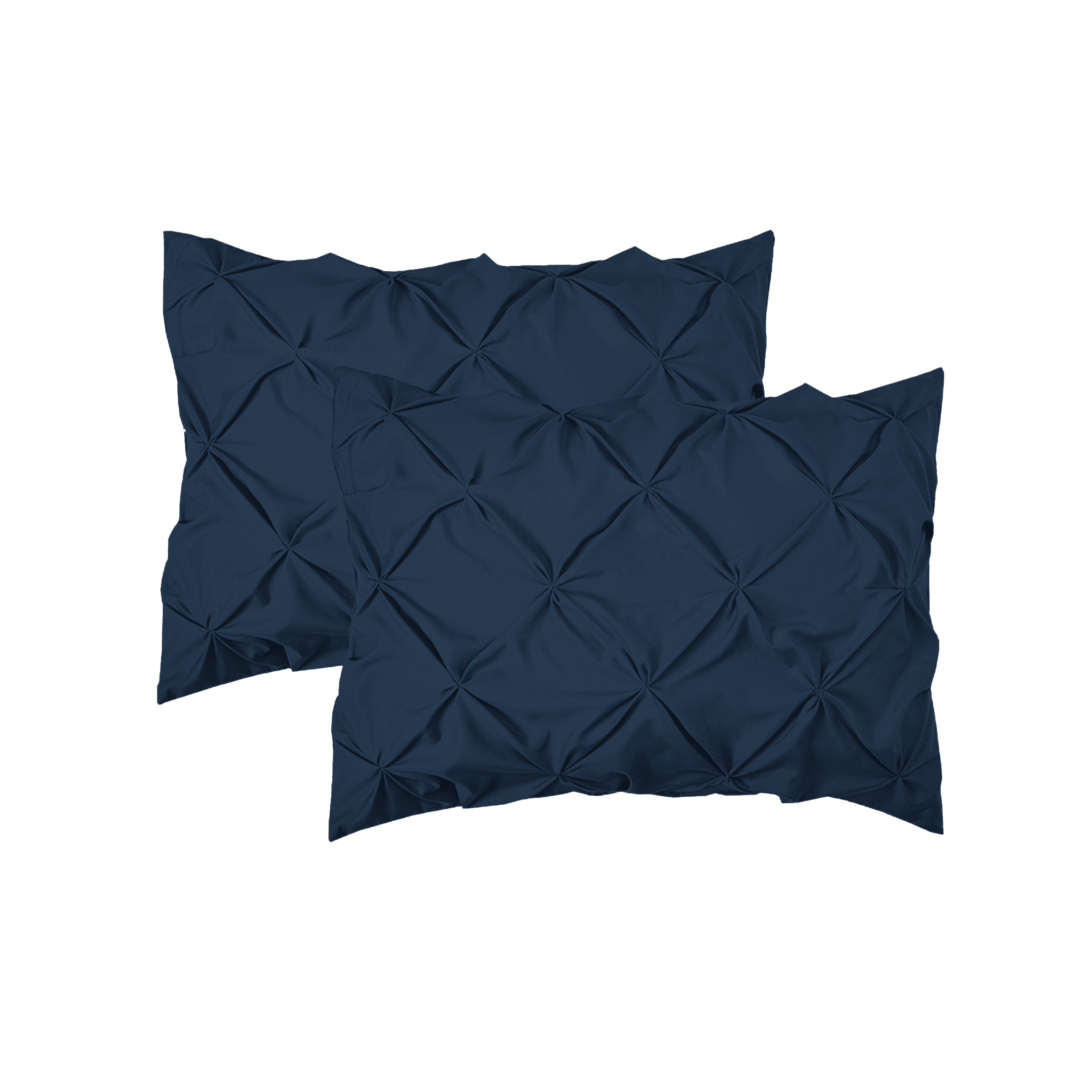 Everlaneas 8-Piece Pintuck Pinch Pleated Comforter Set - Includes 4-Piece Sheet Set with Double Sided Storage Pockets