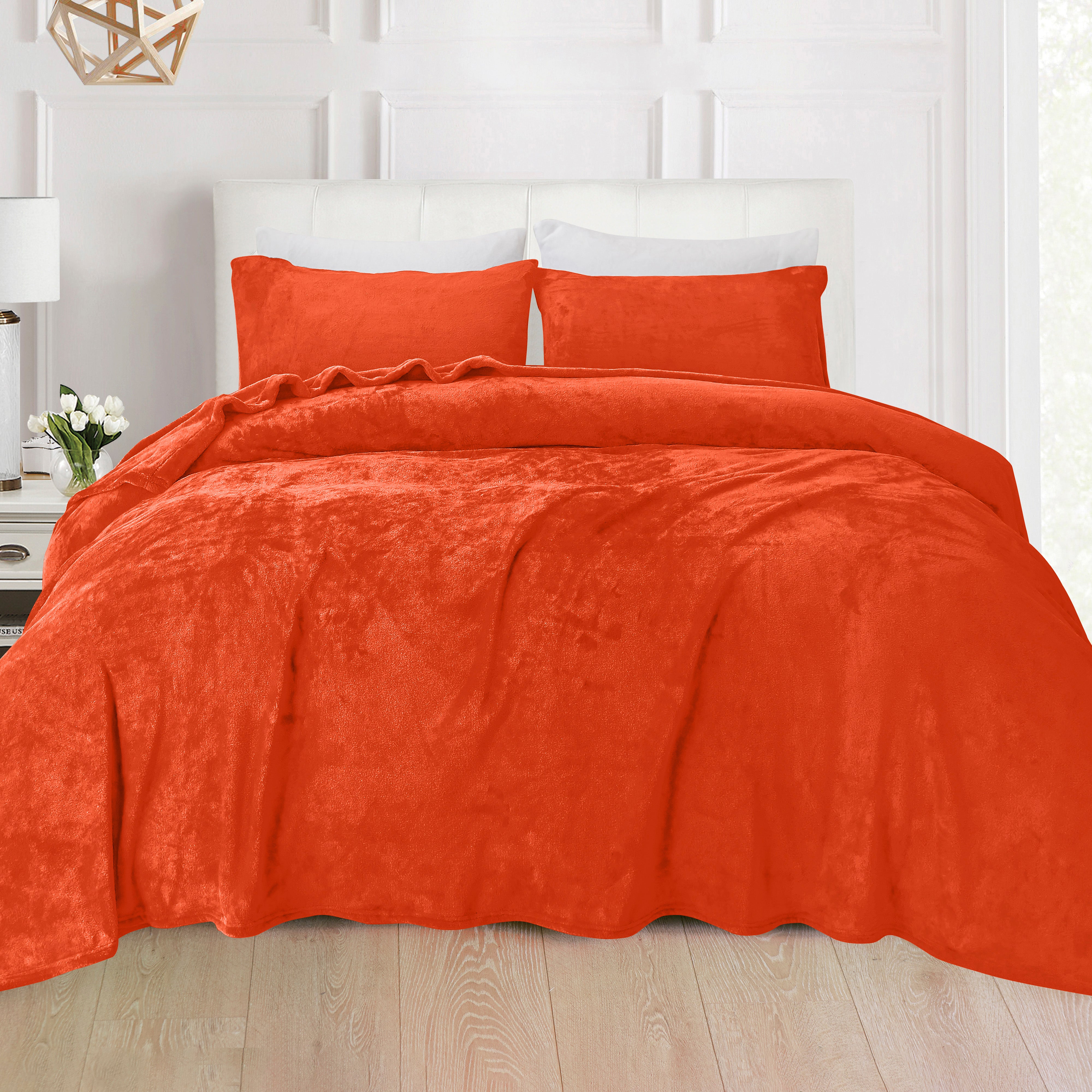 Everlaneas 4-Piece Velvet Plush Flannel Sheet Set