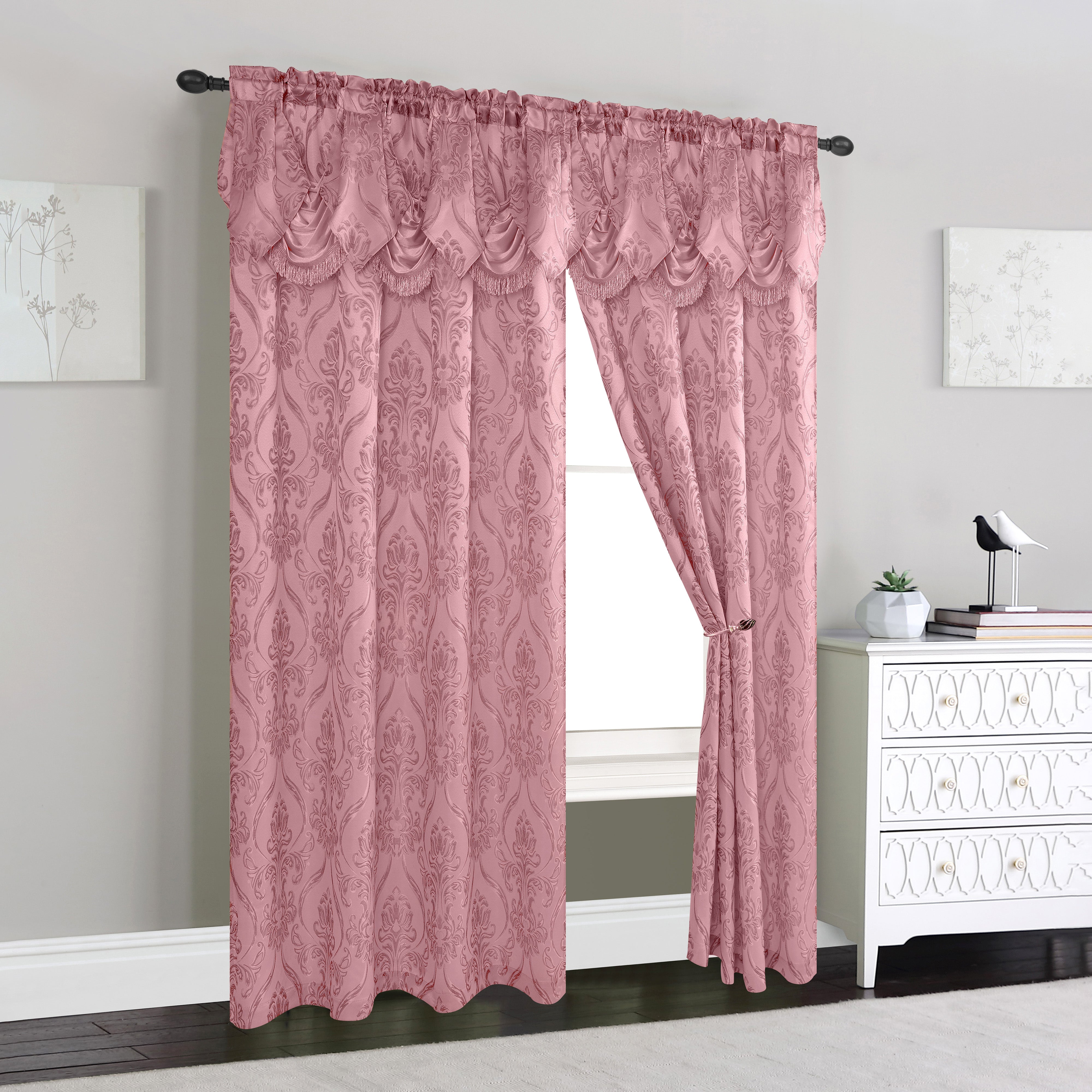 Everlaneas Set of 2 Penelope Jacquard Look Curtain Panels - 54" W x 84" L
