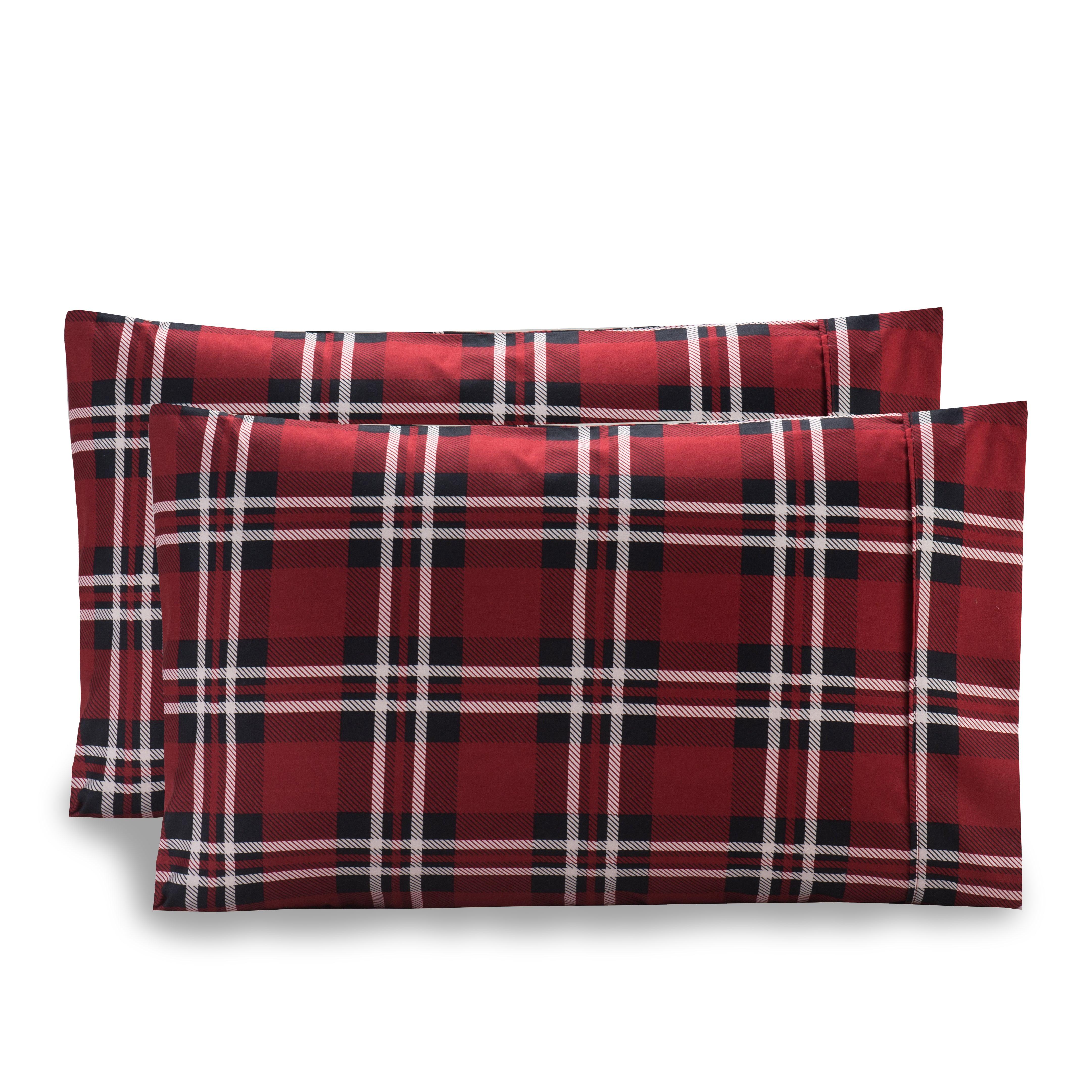Everlaneas Plaid Printed - Set of 2 Pillowcases