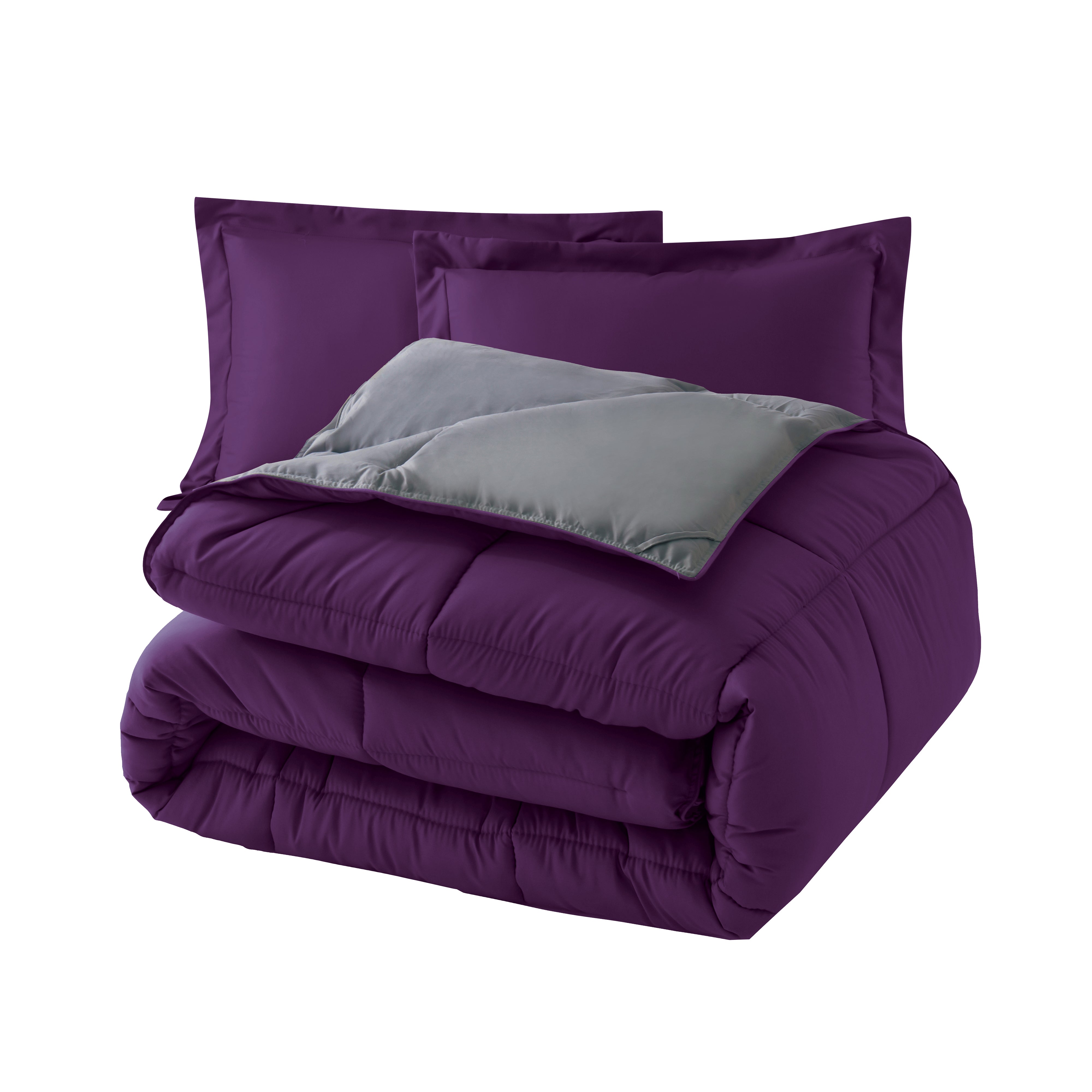 Everlaneas Reversible 3-Piece Box Stitched Comforter & Shams - Duvet Insert with 4 Corner Tabs