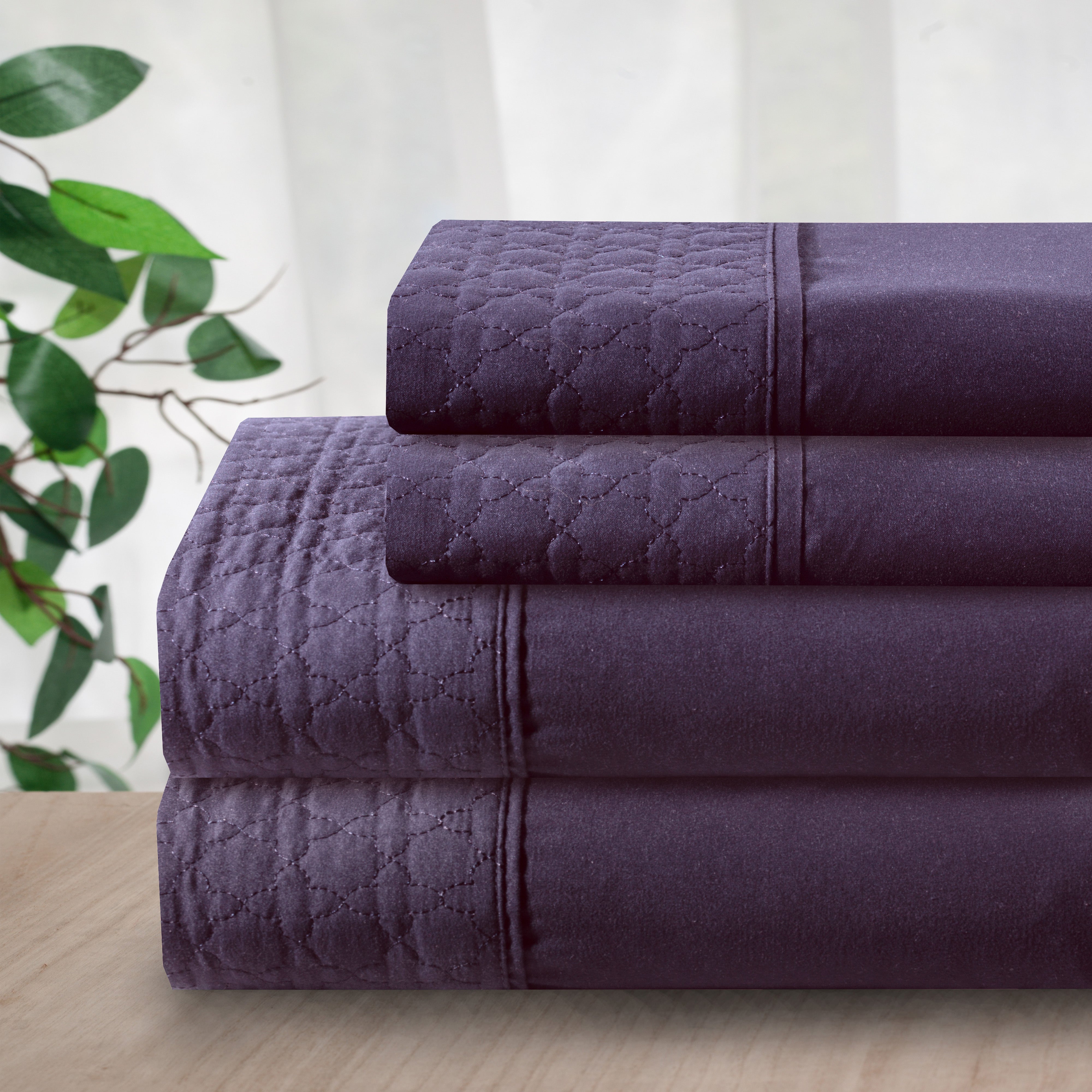 Everlaneas Quilted 4-Piece Sheet Set, Premium Hotel Quality