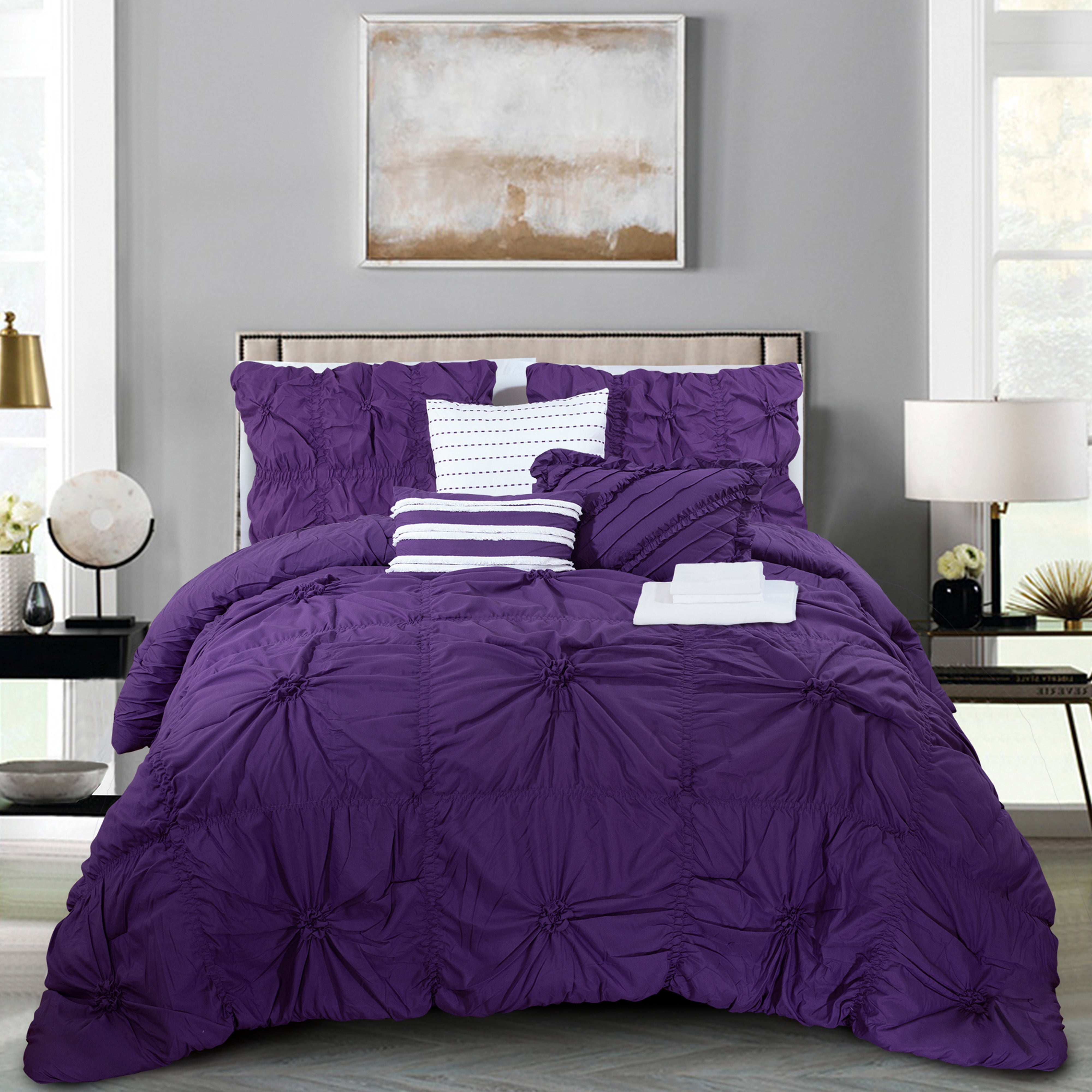 Everlaneas 12-Piece Amy Oversized Comforter Set - Includes 6-Piece Sheet Set with Double Sided Storage Pockets