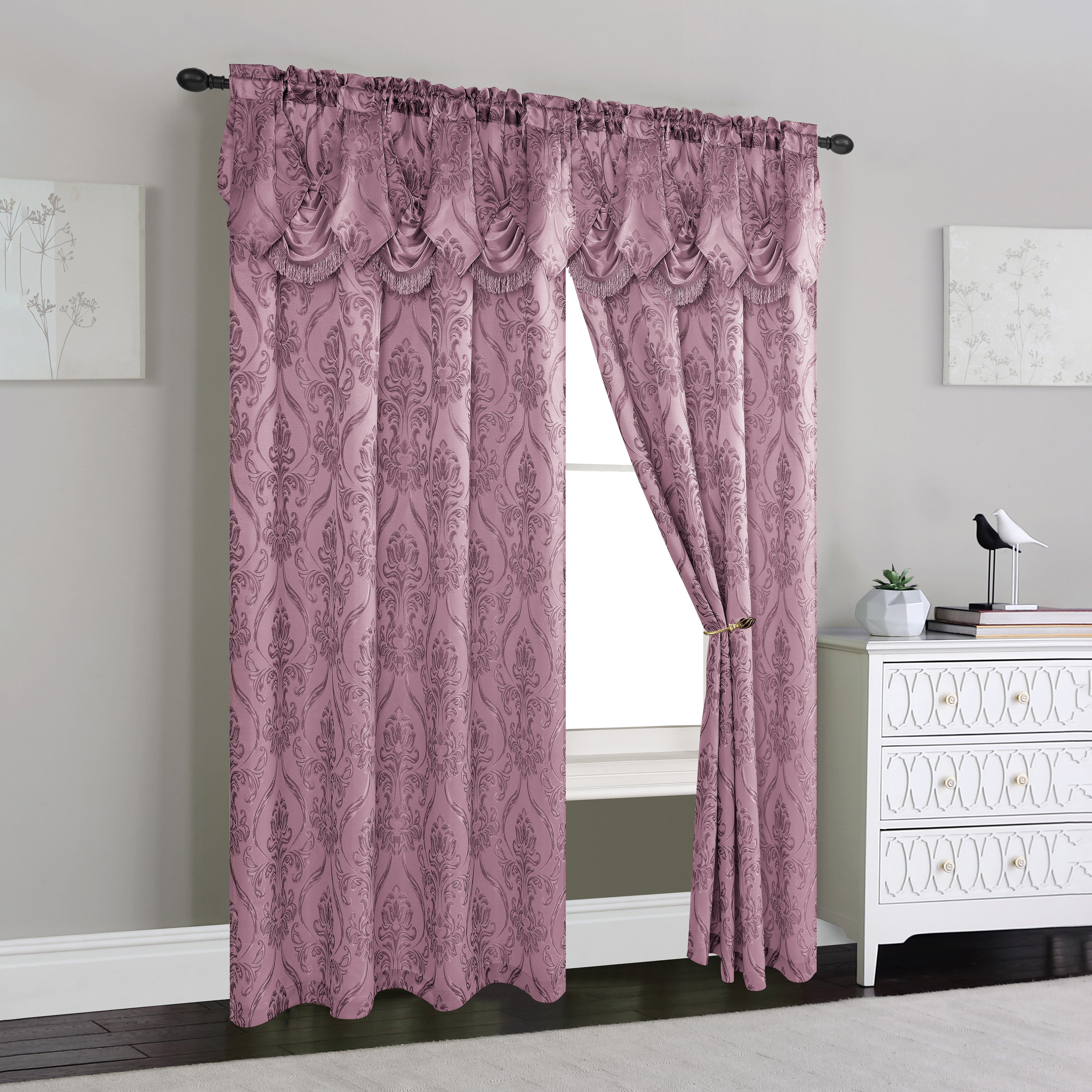 Everlaneas Set of 2 Penelope Jacquard Look Curtain Panels - 54" W x 84" L