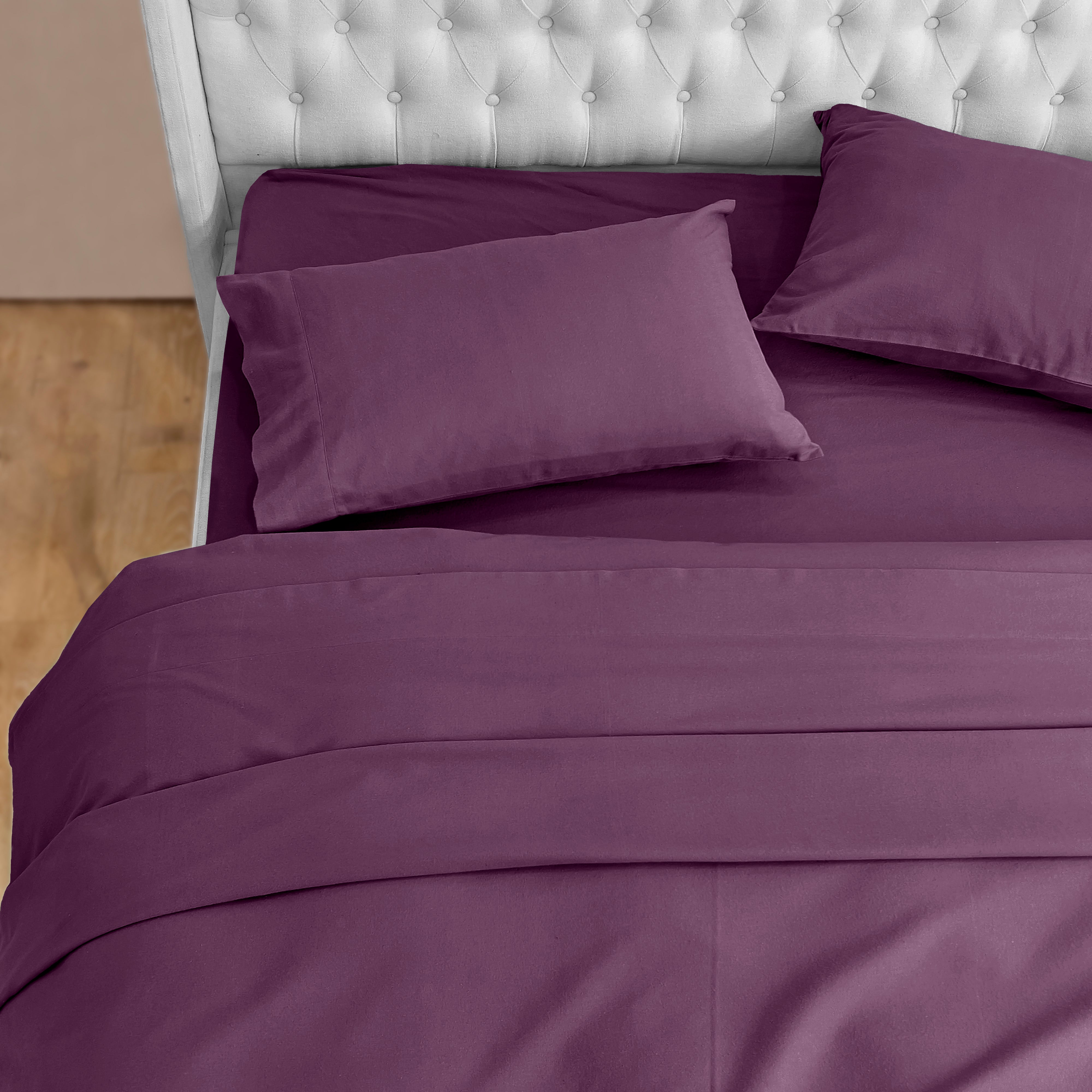 Everlaneas 4-Piece Cotton Flannel Sheet Set - 100% Turkish Cotton