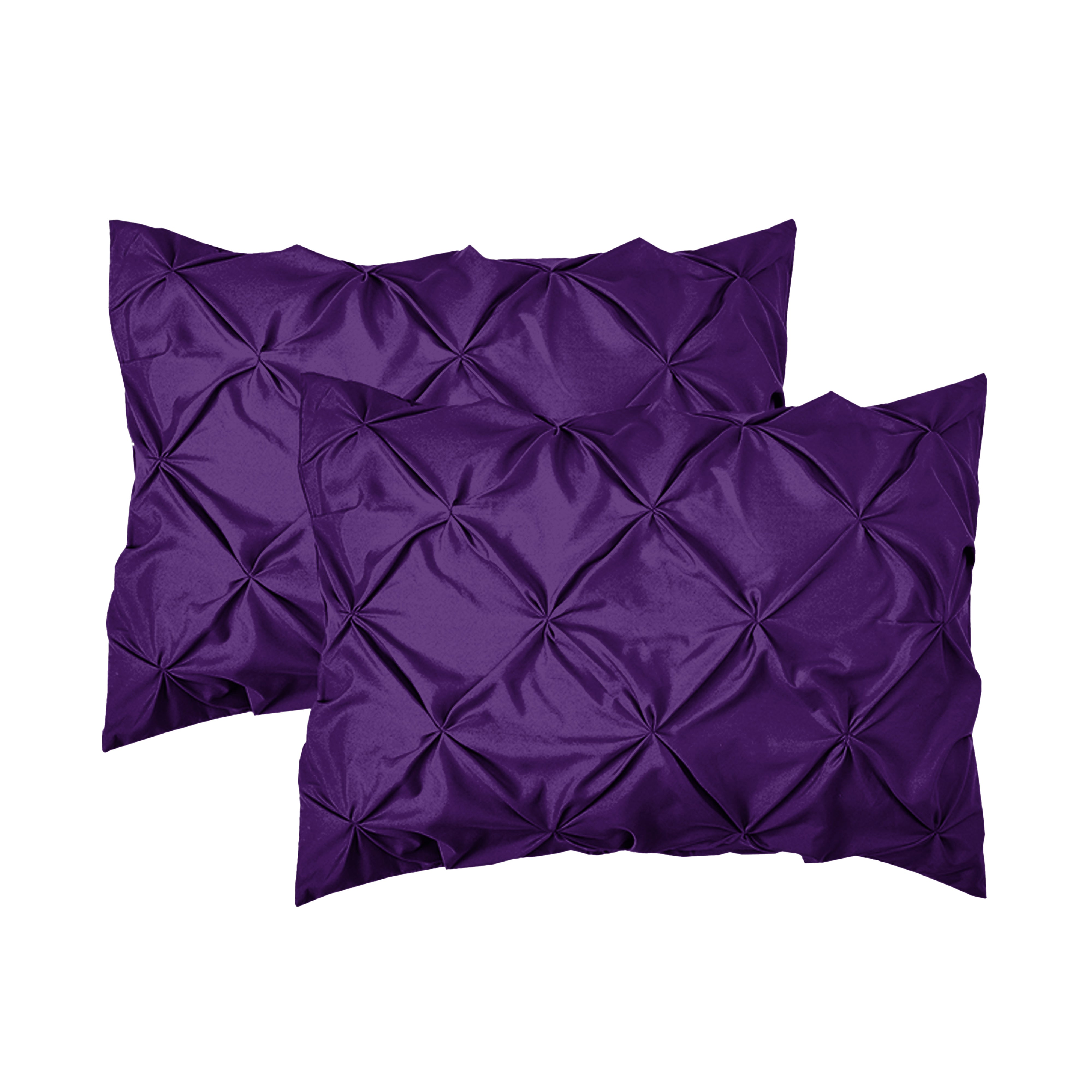 Everlaneas 8-Piece Pintuck Pinch Pleated Comforter Set - Includes 4-Piece Sheet Set with Double Sided Storage Pockets