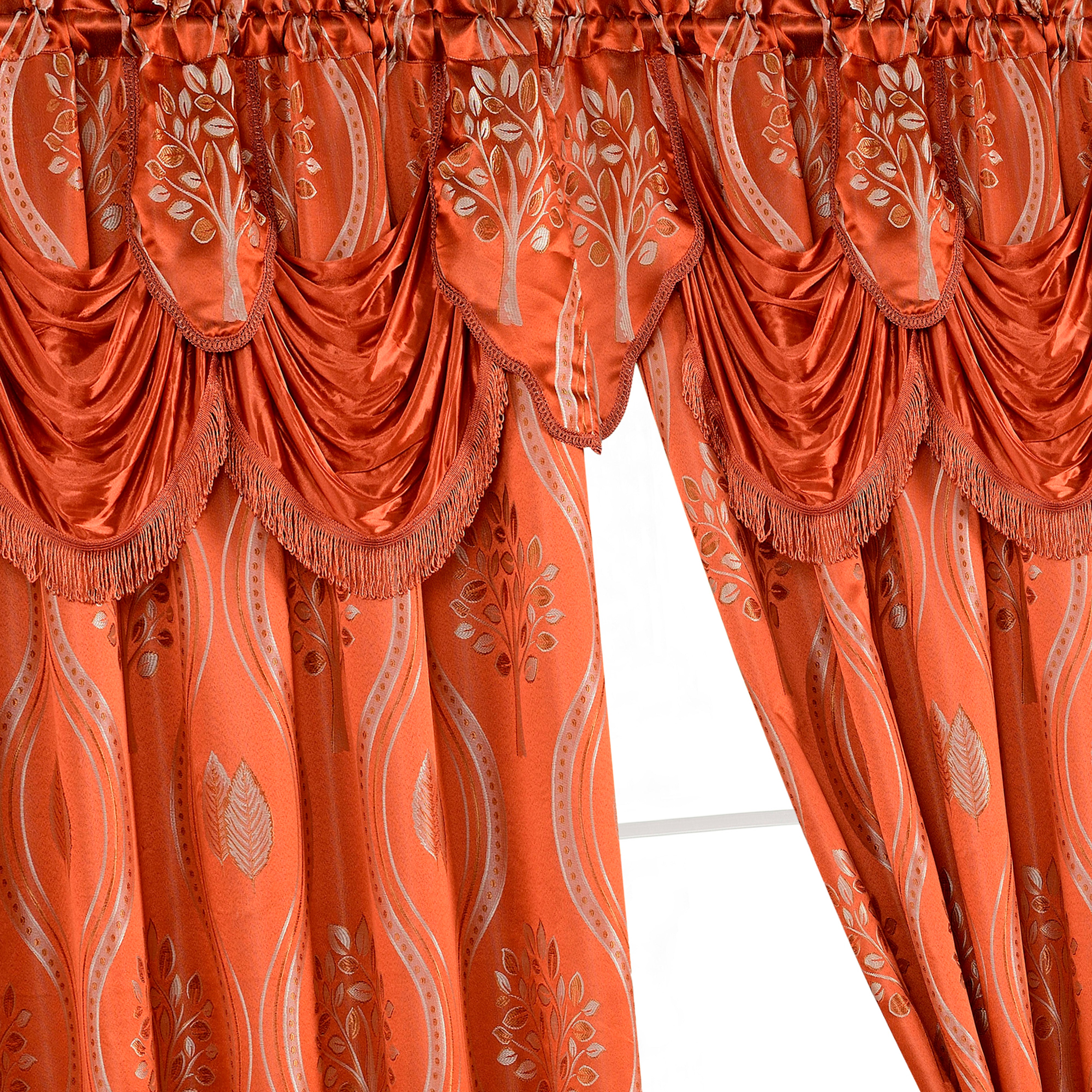 Everlaneas Set of 2 Aurora Curtain Panels- Attached Valance - Rod Pocket- 54" W x 84" L