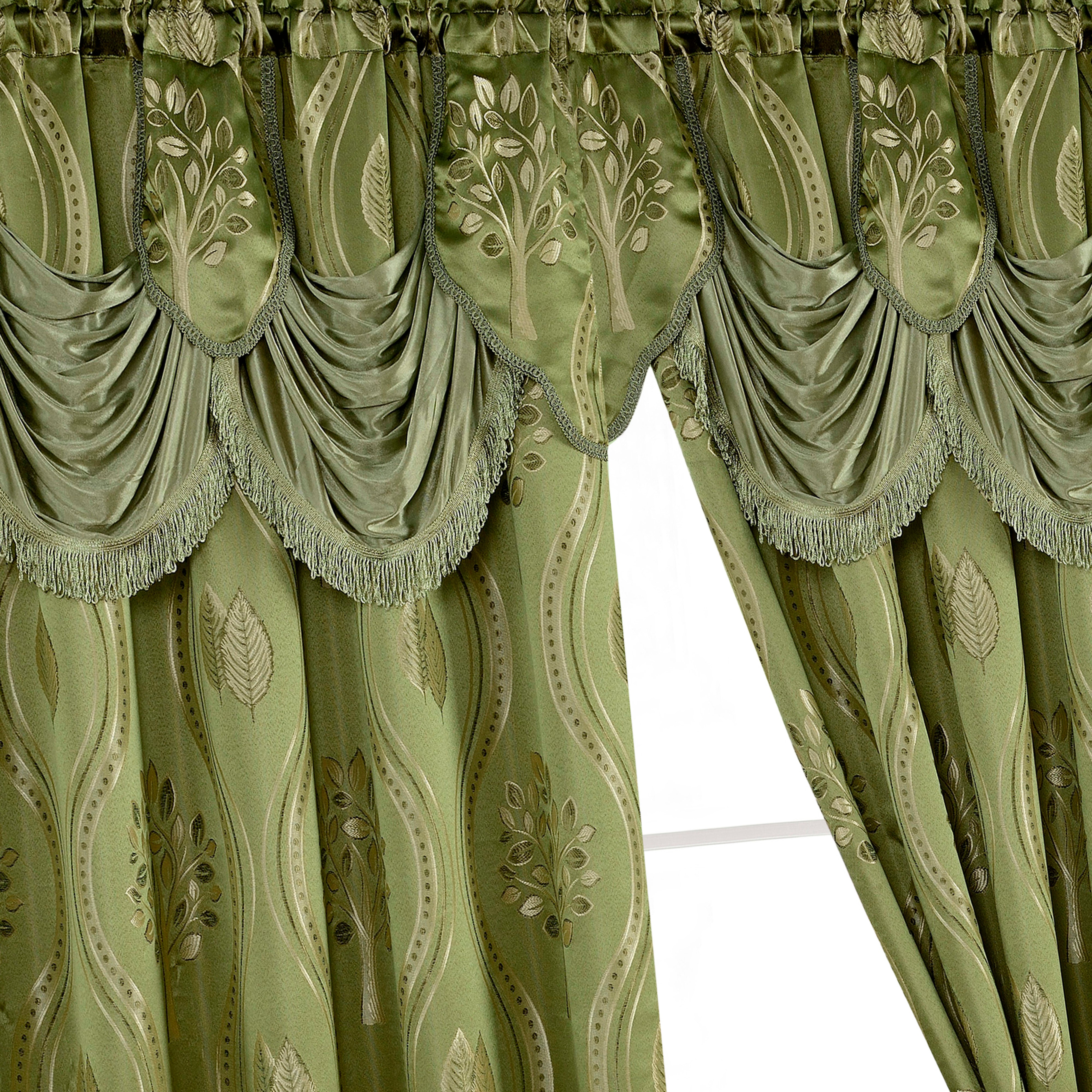 Everlaneas Set of 2 Aurora Curtain Panels- Attached Valance - Rod Pocket- 54" W x 84" L