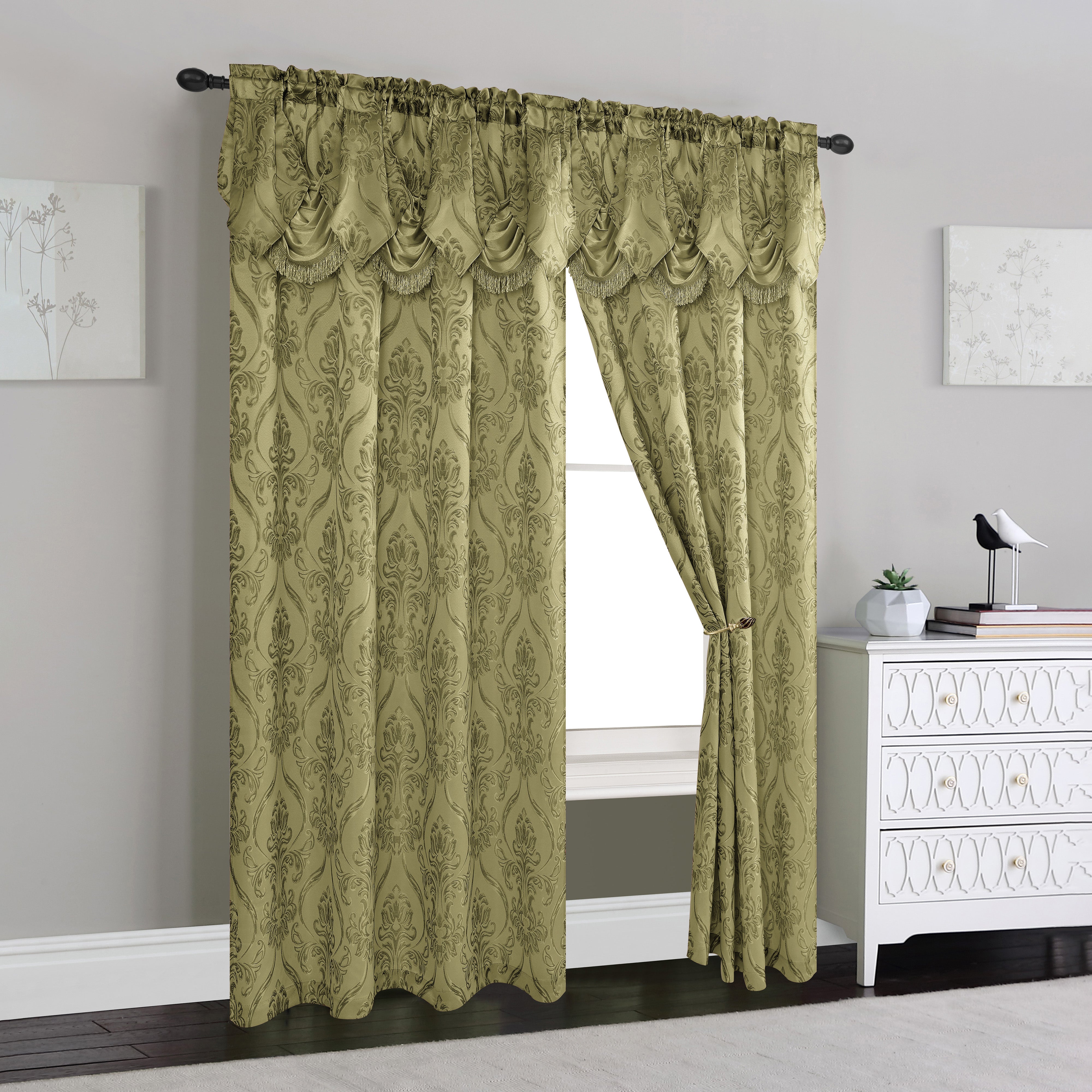 Everlaneas Set of 2 Penelope Jacquard Look Curtain Panels - 54" W x 84" L
