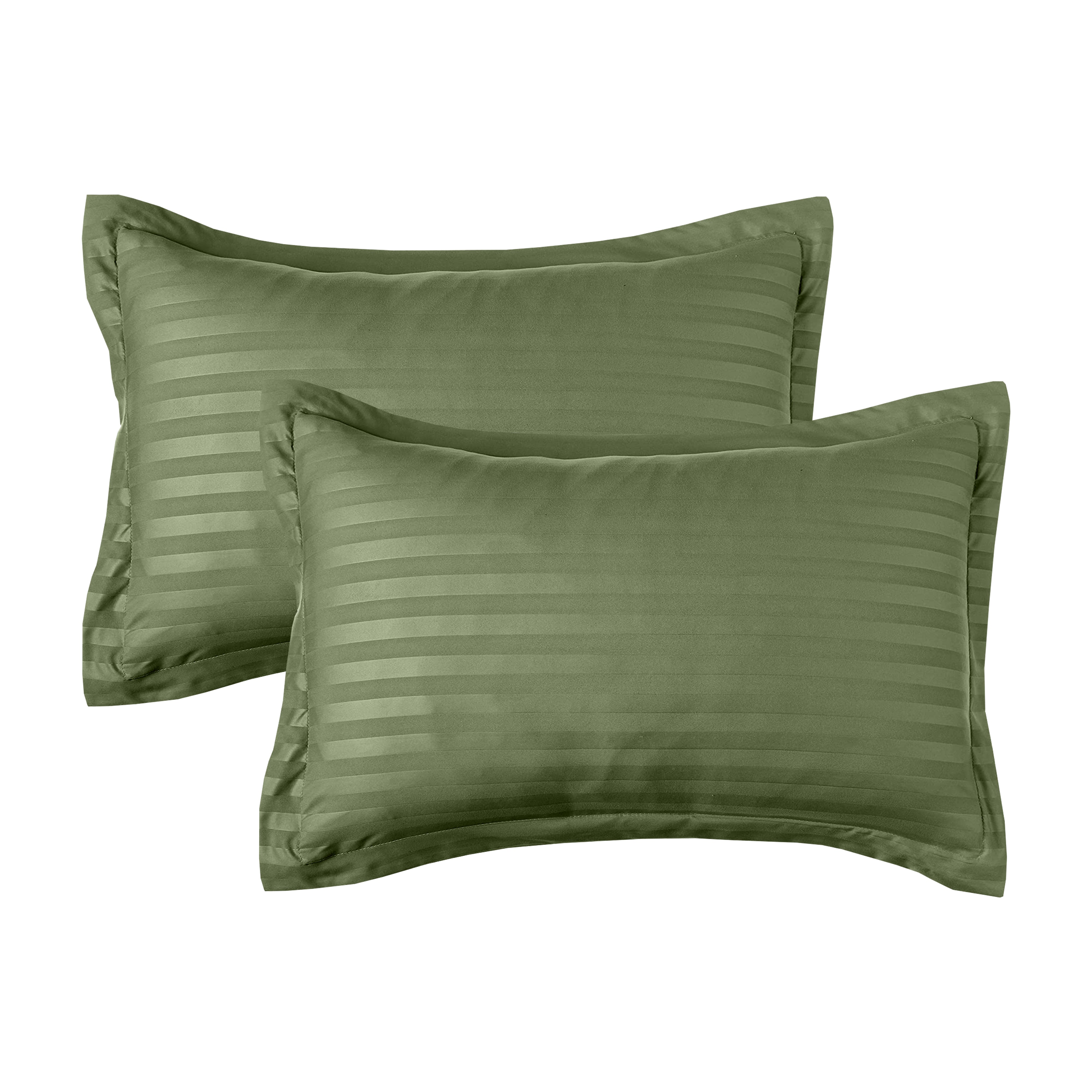 Everlaneas 8-Piece Dobby Stripe Comforter Set - Includes 4-Piece Sheet Set with Double Sided Storage Pockets