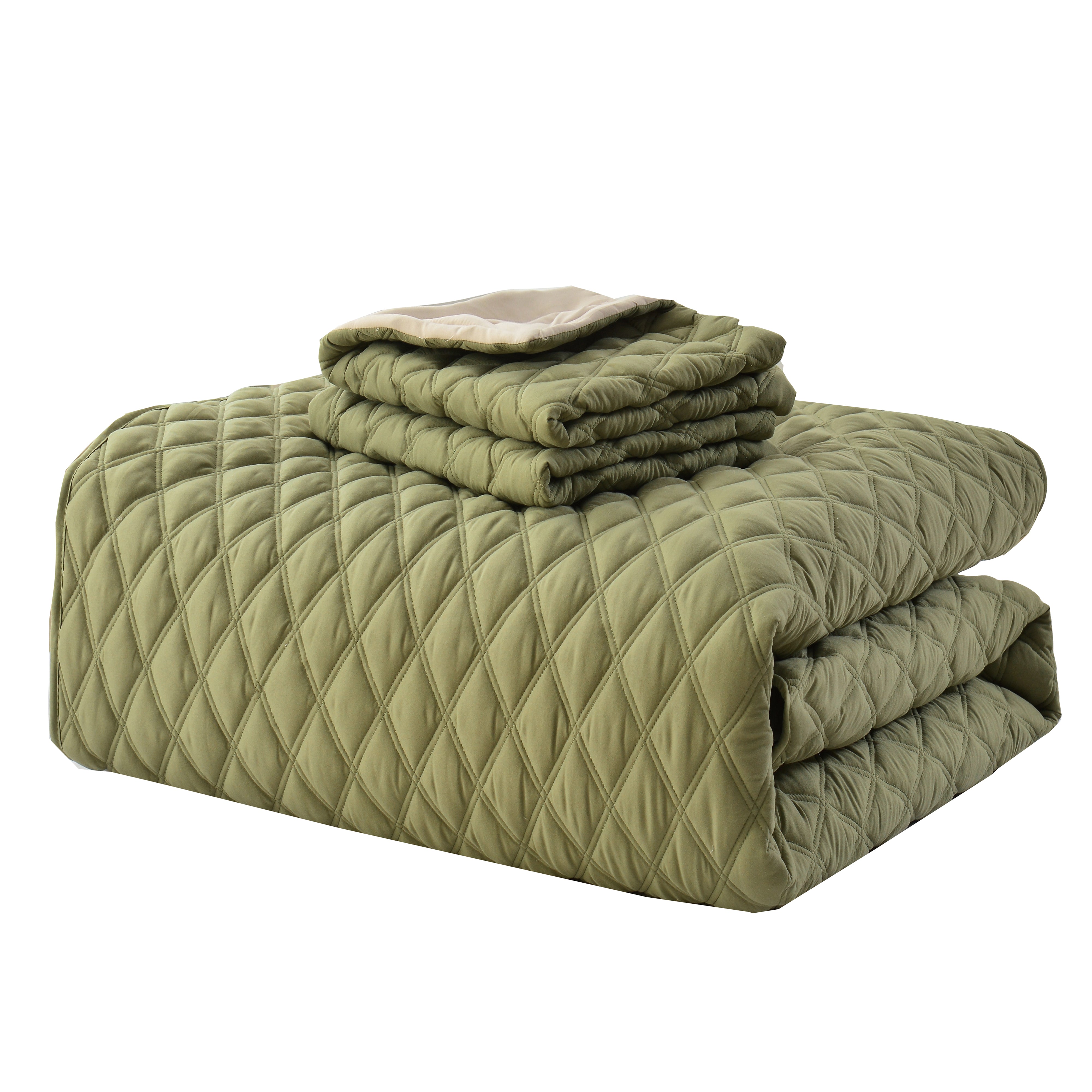 Everlaneas 3-Piece Diamond Quilted Reversible Bedspread Coverlet Set