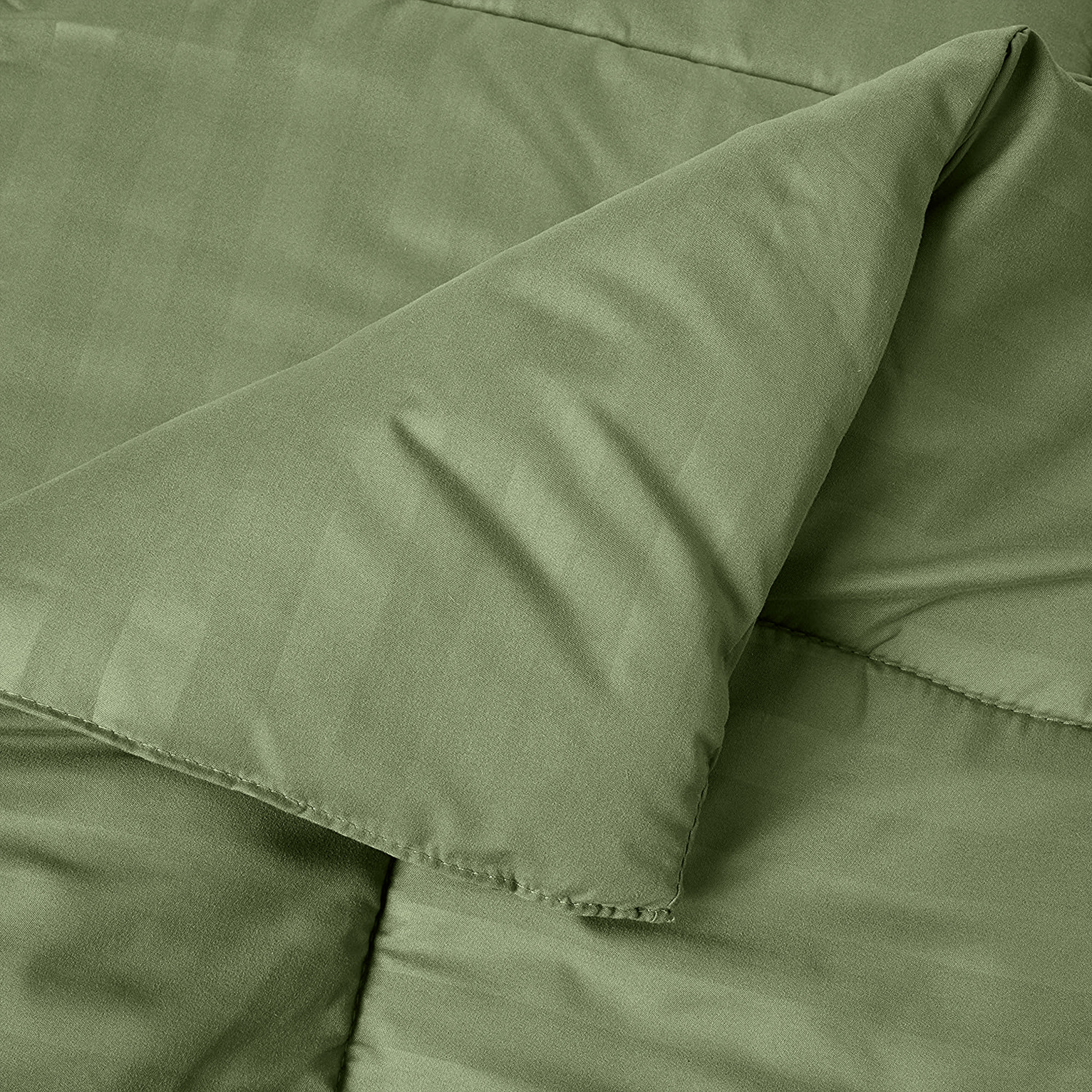 Everlaneas 8-Piece Dobby Stripe Comforter Set - Includes 4-Piece Sheet Set with Double Sided Storage Pockets