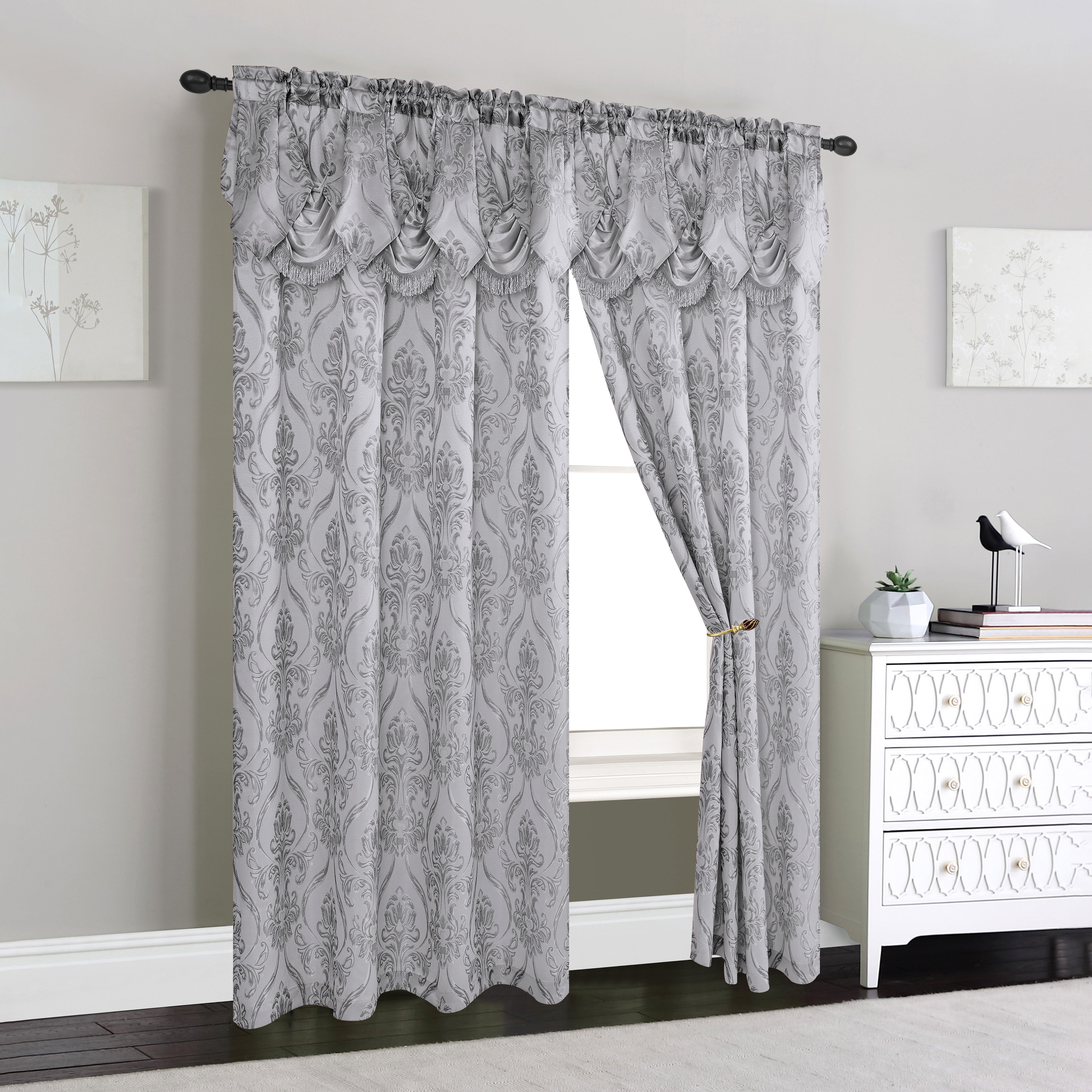 Everlaneas Set of 2 Penelope Jacquard Look Curtain Panels - 54" W x 84" L