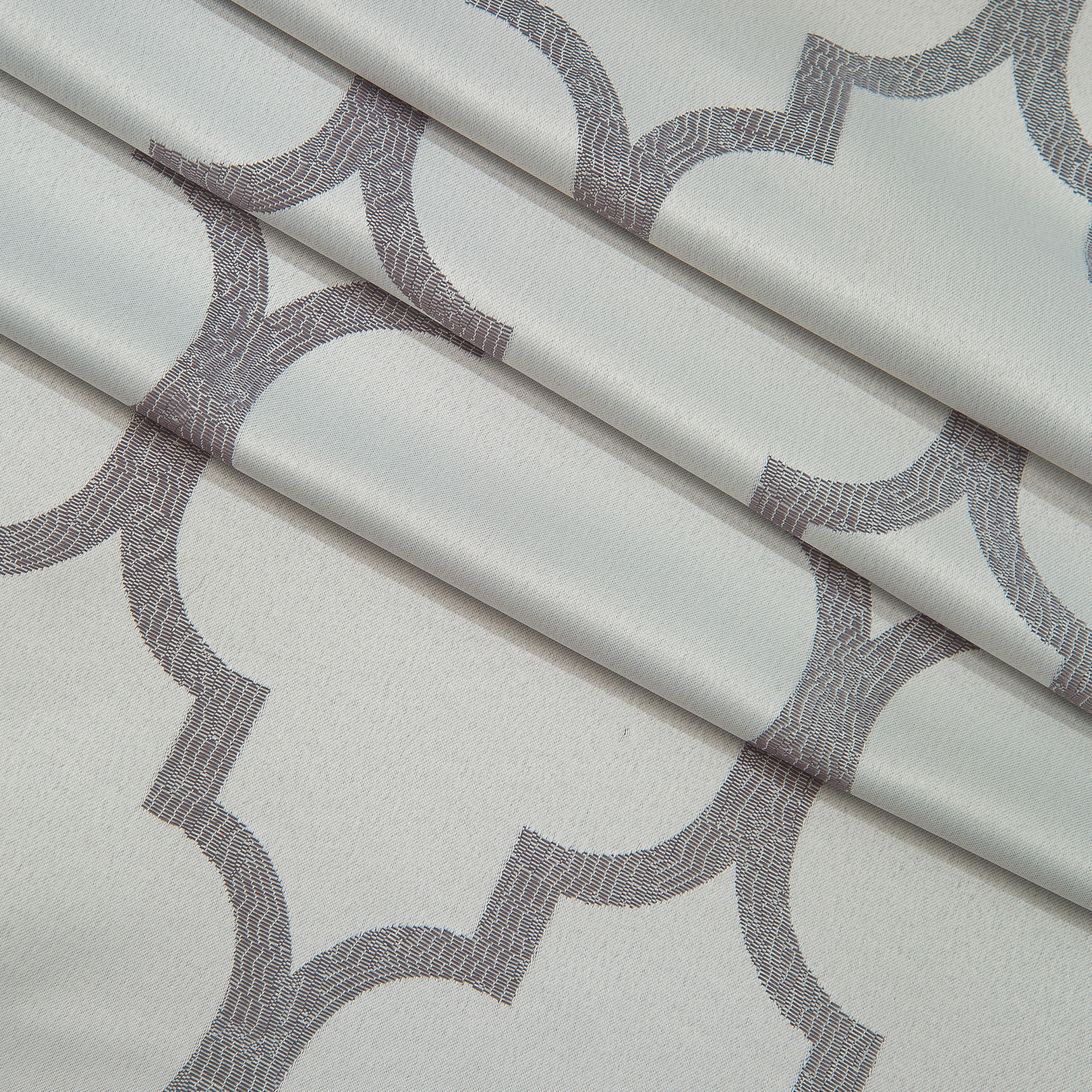 Everlaneas 2-Piece Quatrefoil - Moroccan Trellis Jacquard Look Curtain Panels- Attached Valance - 54" W x 84" L, Set of 2