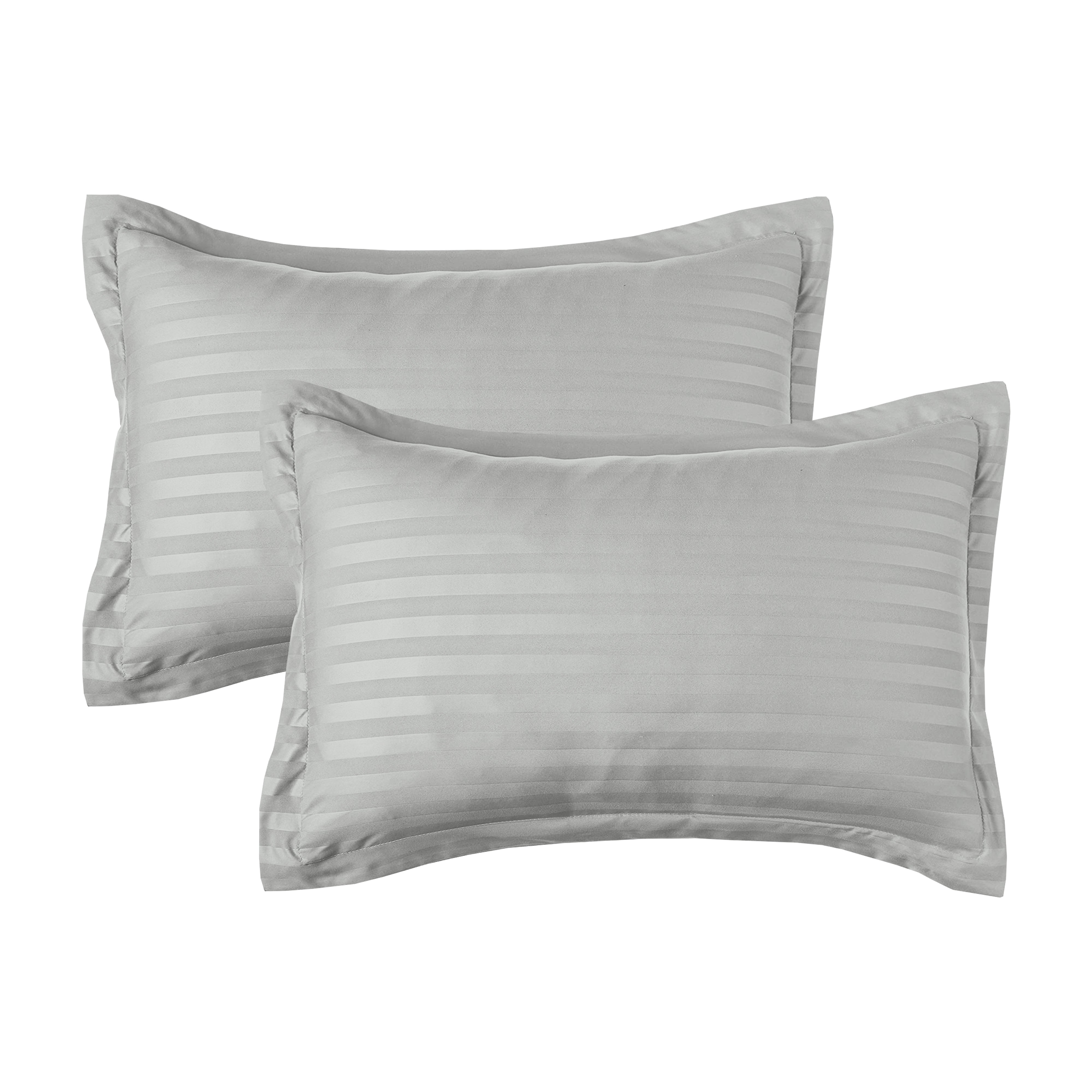 Everlaneas 8-Piece Dobby Stripe Comforter Set - Includes 4-Piece Sheet Set with Double Sided Storage Pockets