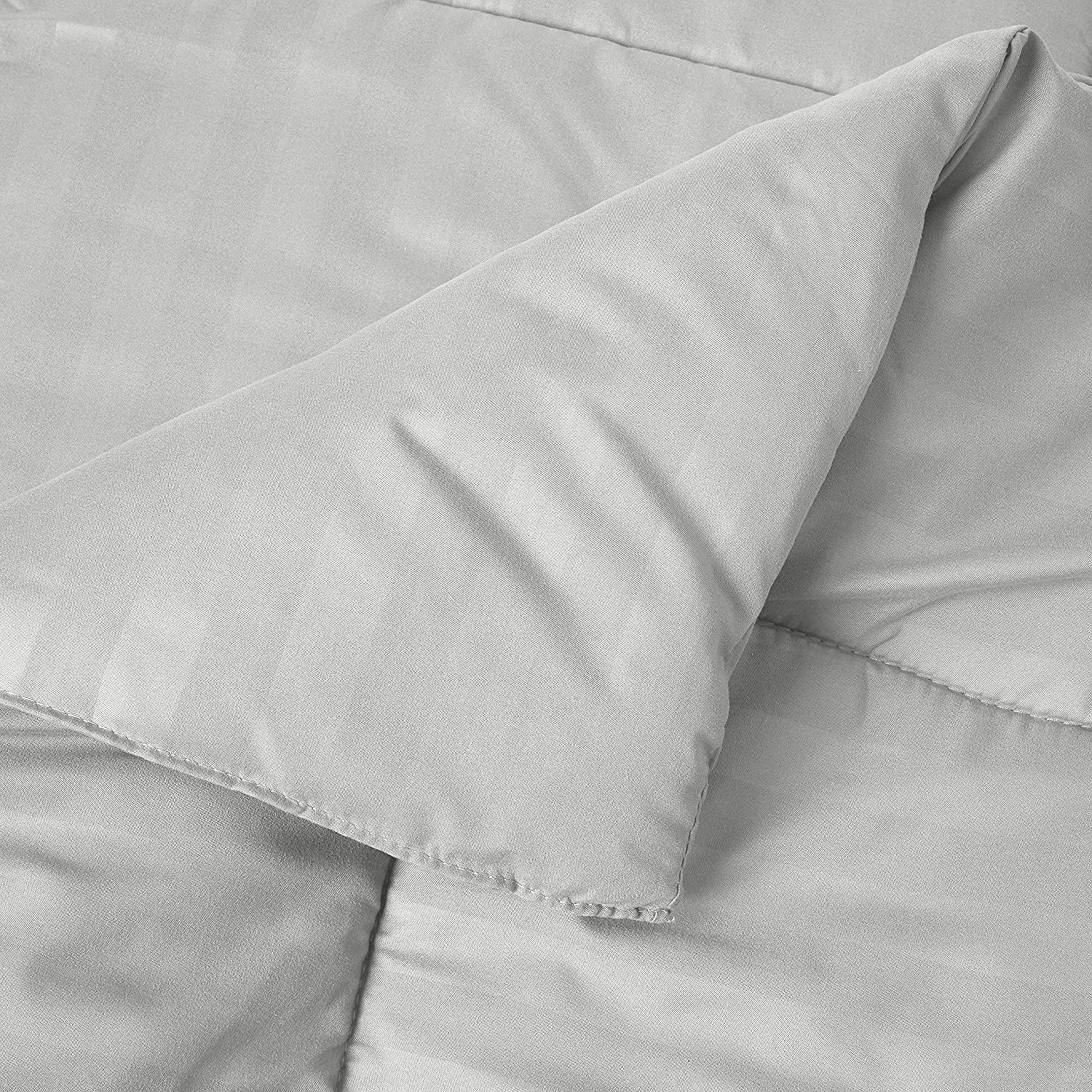 Everlaneas 8-Piece Dobby Stripe Comforter Set - Includes 4-Piece Sheet Set with Double Sided Storage Pockets