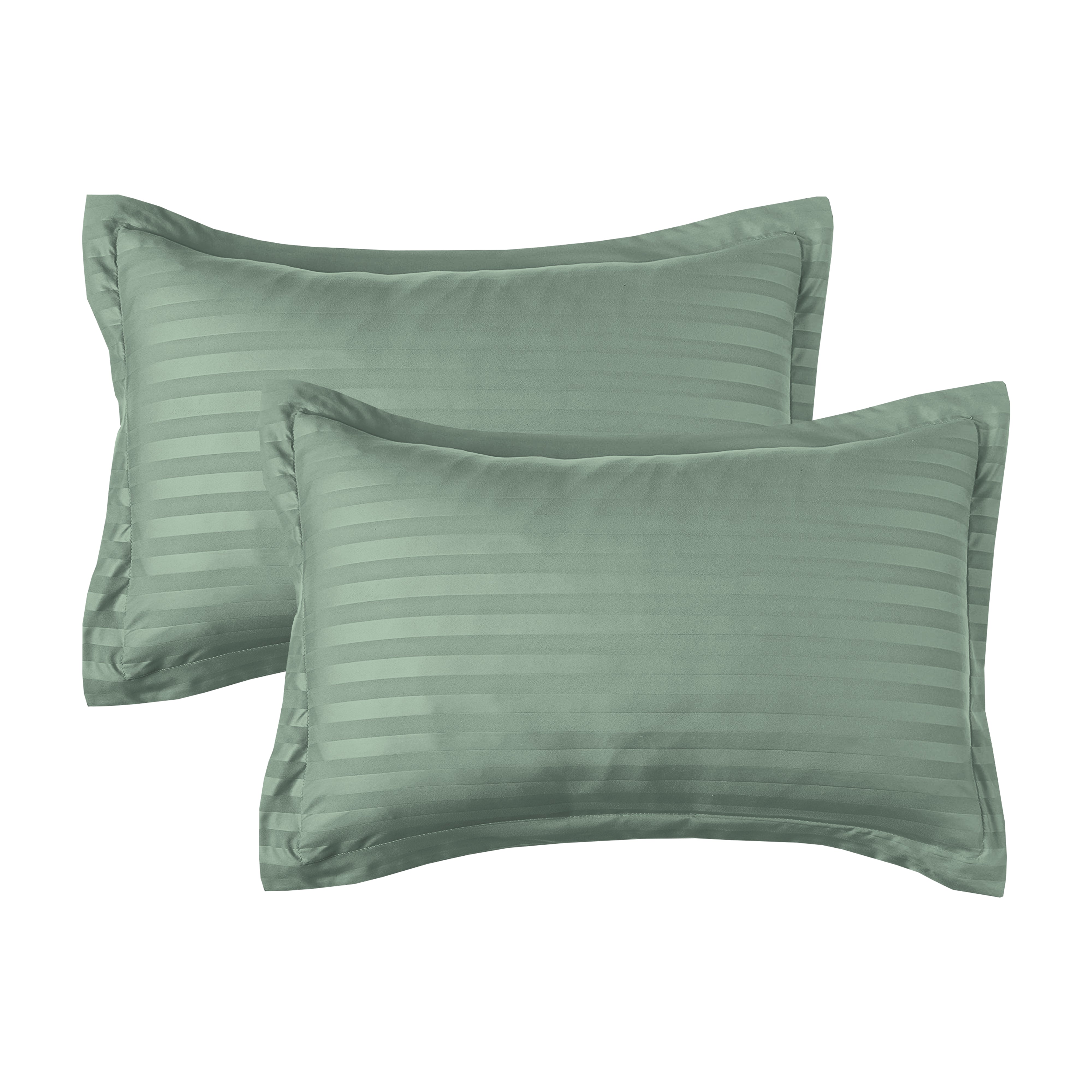 Everlaneas 8-Piece Dobby Stripe Comforter Set - Includes 4-Piece Sheet Set with Double Sided Storage Pockets