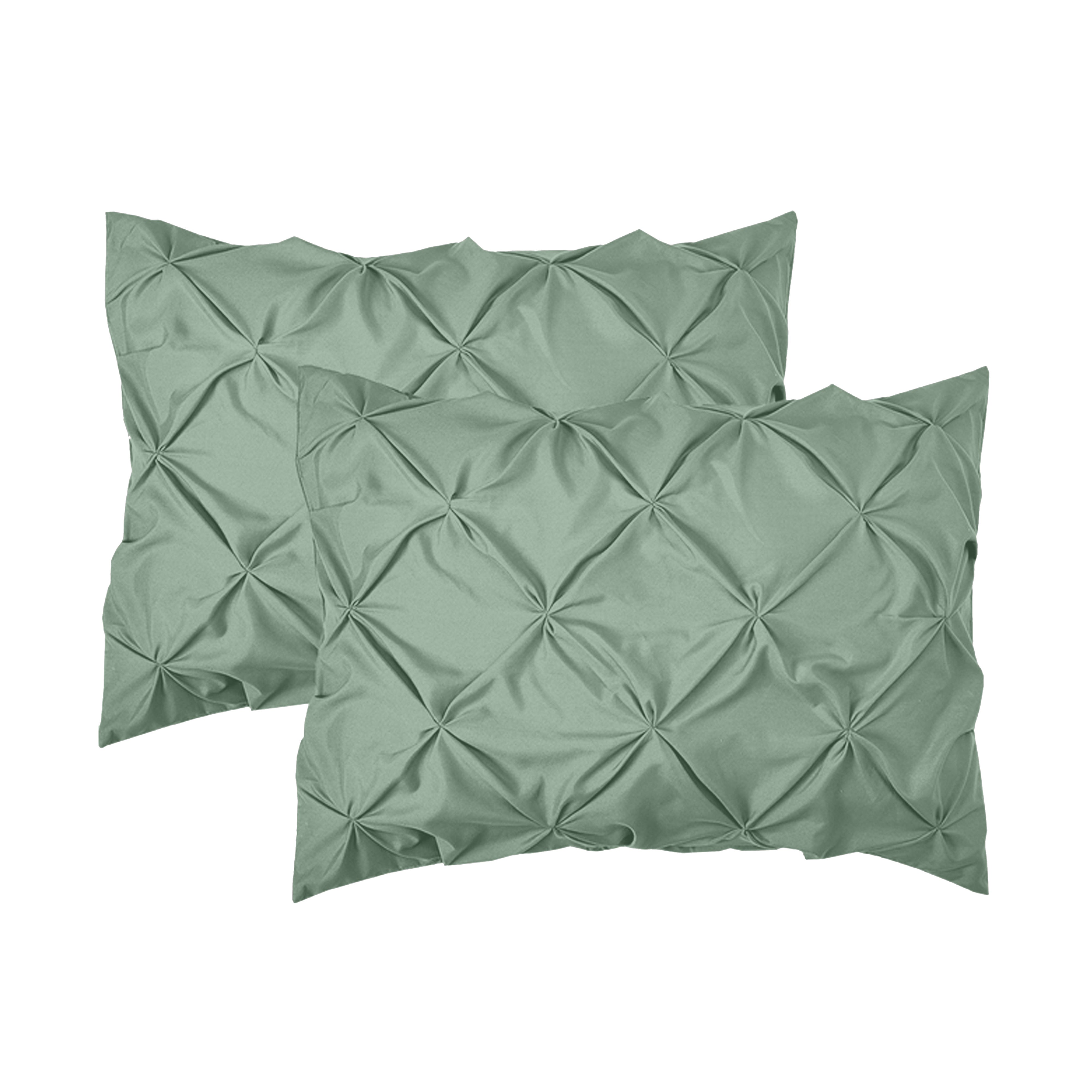 Everlaneas 8-Piece Pintuck Pinch Pleated Comforter Set - Includes 4-Piece Sheet Set with Double Sided Storage Pockets