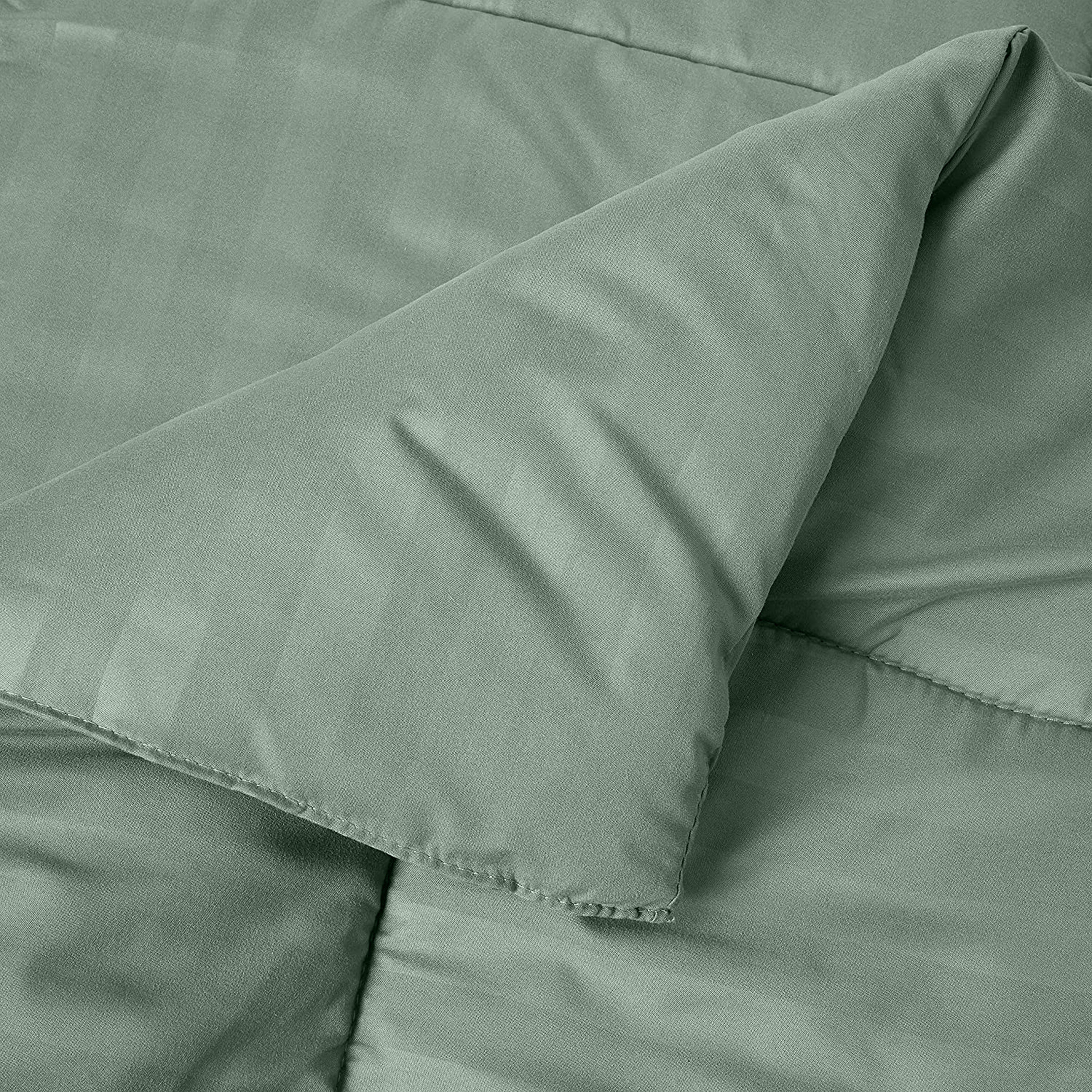 Everlaneas 8-Piece Dobby Stripe Comforter Set - Includes 4-Piece Sheet Set with Double Sided Storage Pockets