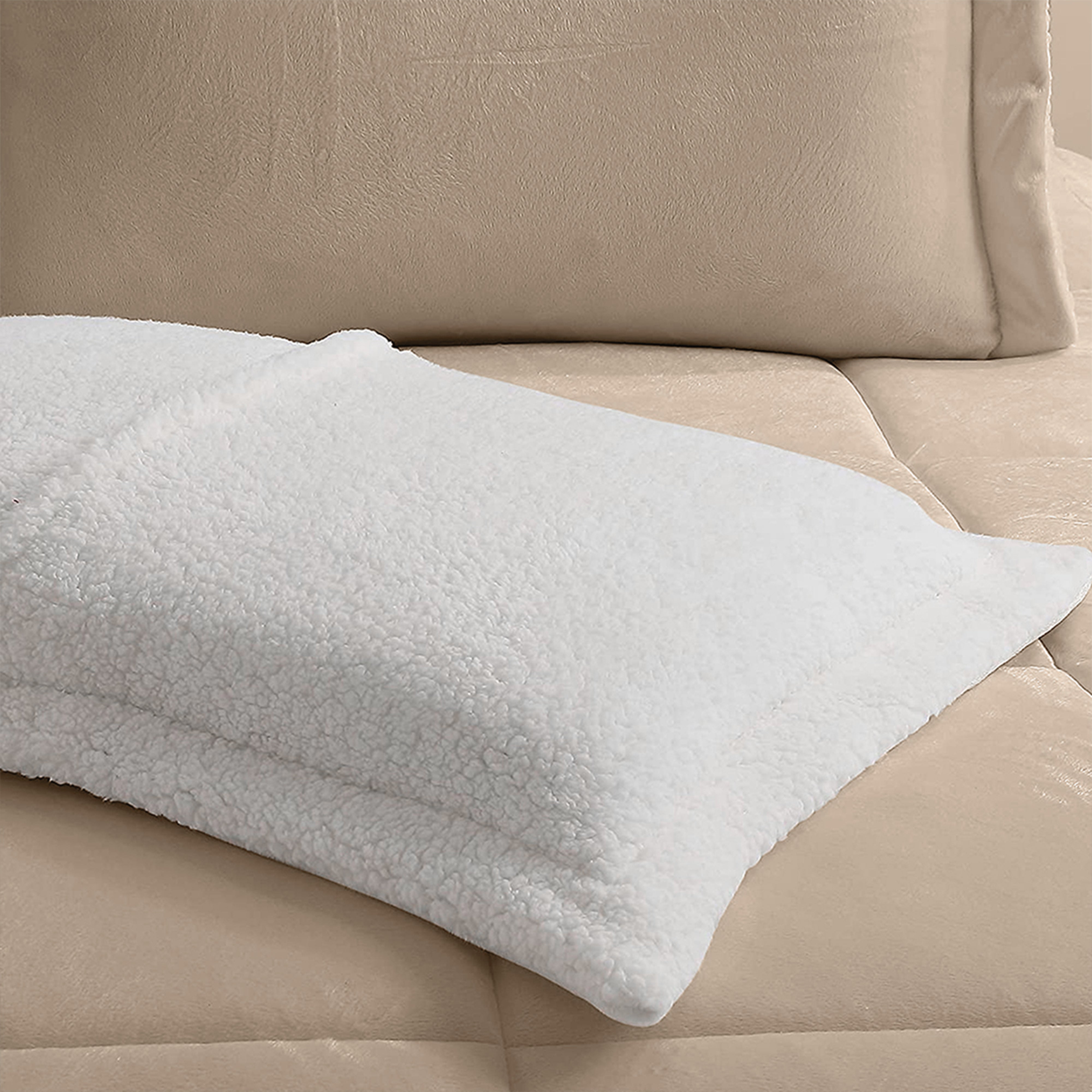 Everlaneas 3-Piece Micro-Suede Reversible Sherpa - Solid Color Design Comforter Set