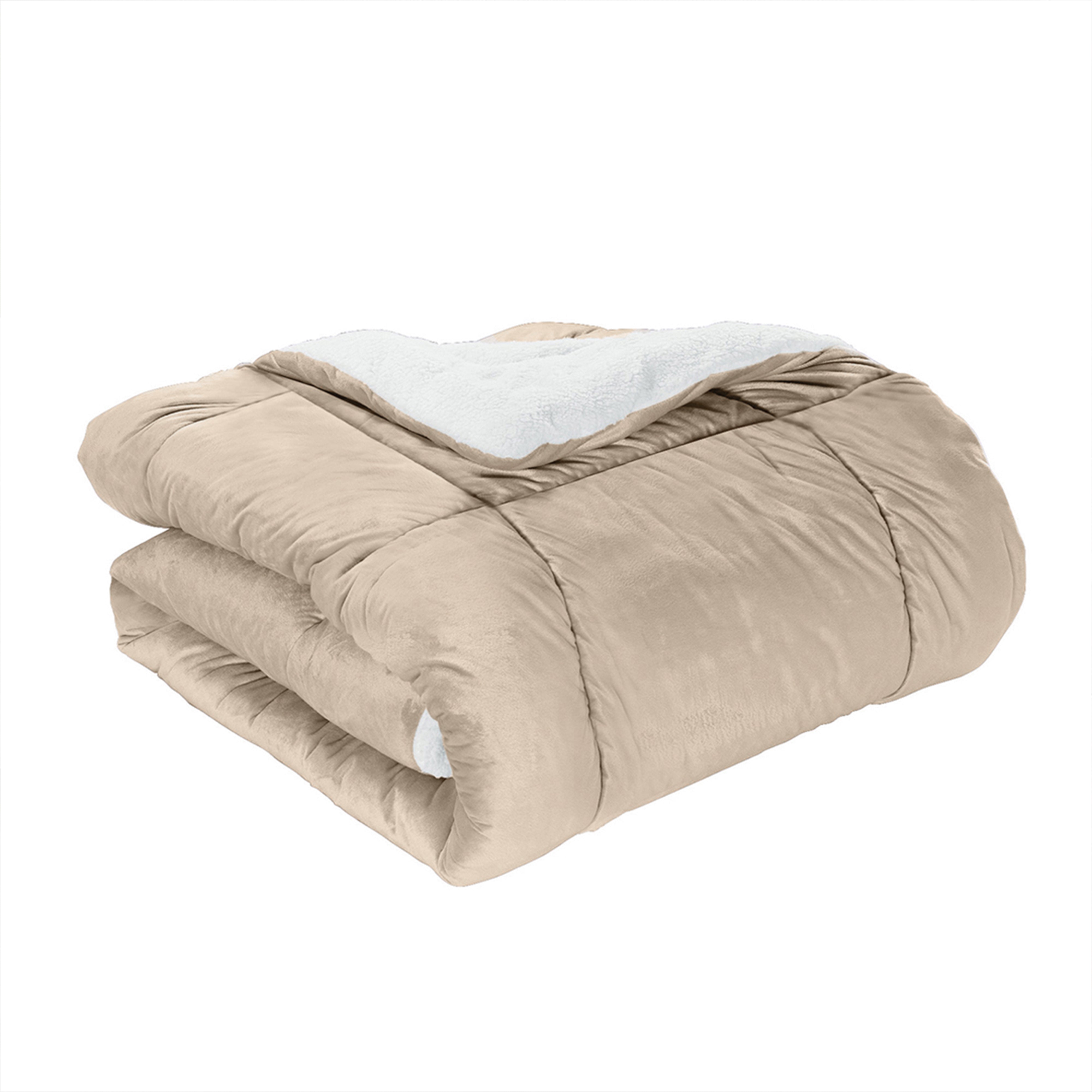 Everlaneas 3-Piece Micro-Suede Reversible Sherpa - Solid Color Design Comforter Set