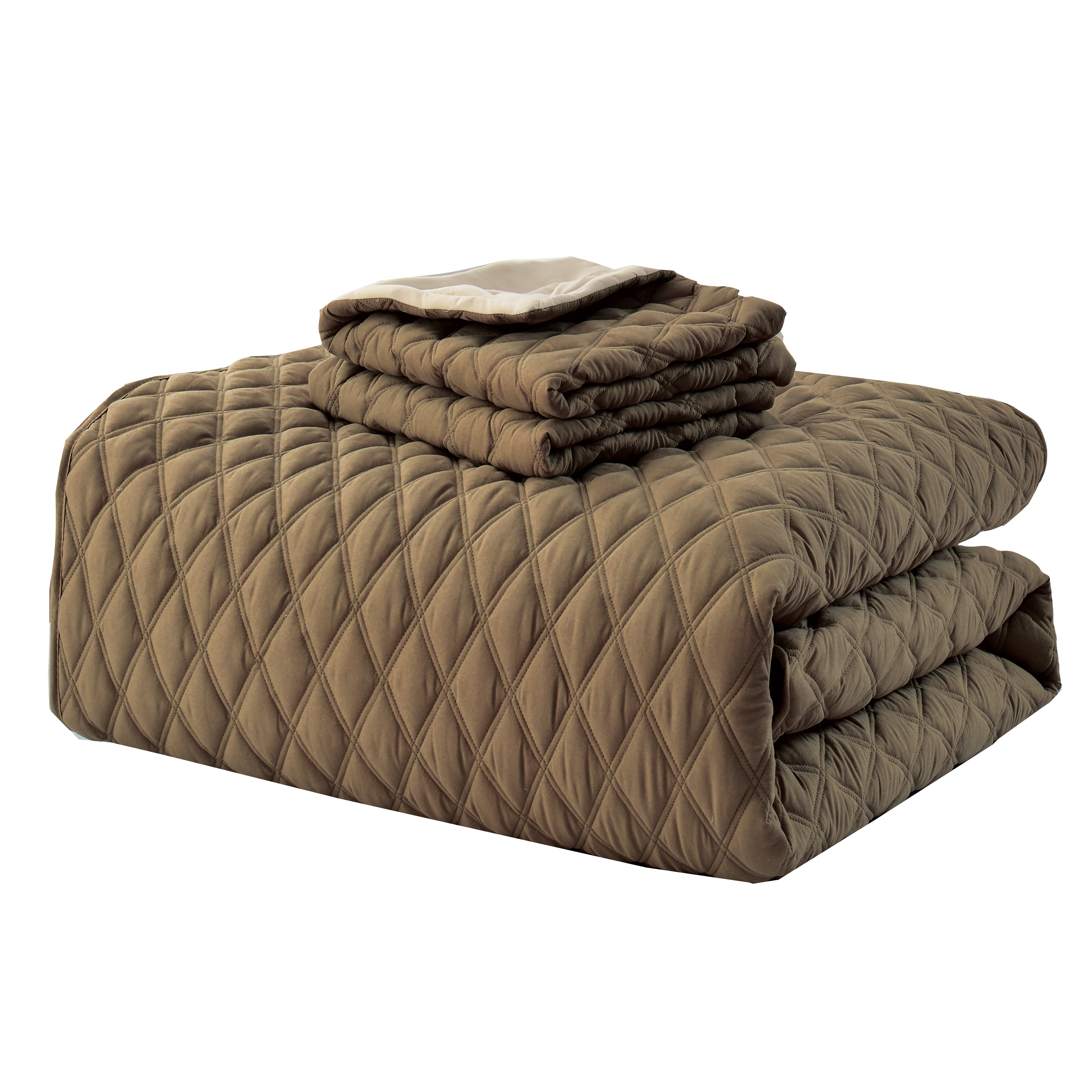 Everlaneas 3-Piece Diamond Quilted Reversible Bedspread Coverlet Set