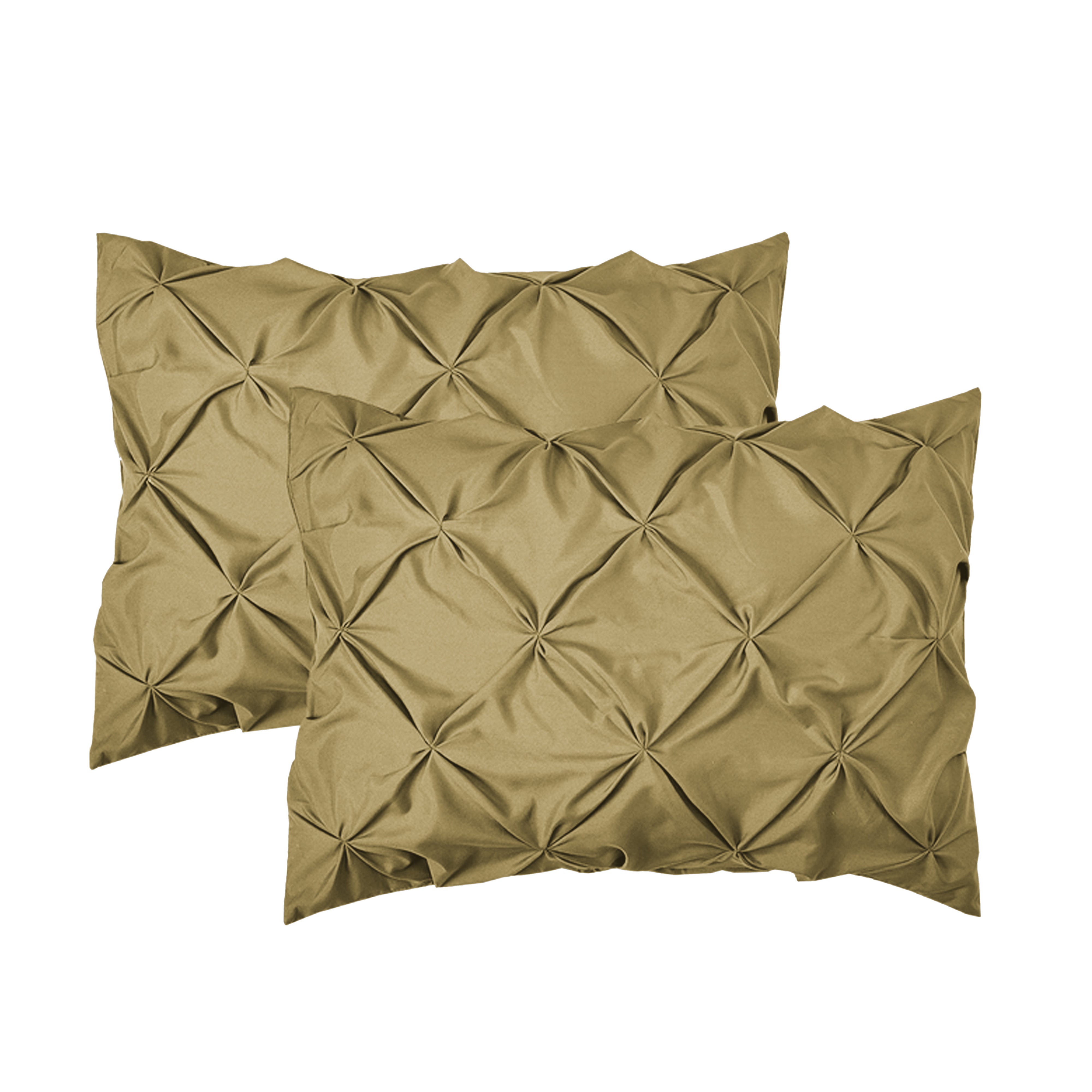 Everlaneas 8-Piece Pintuck Pinch Pleated Comforter Set - Includes 4-Piece Sheet Set with Double Sided Storage Pockets