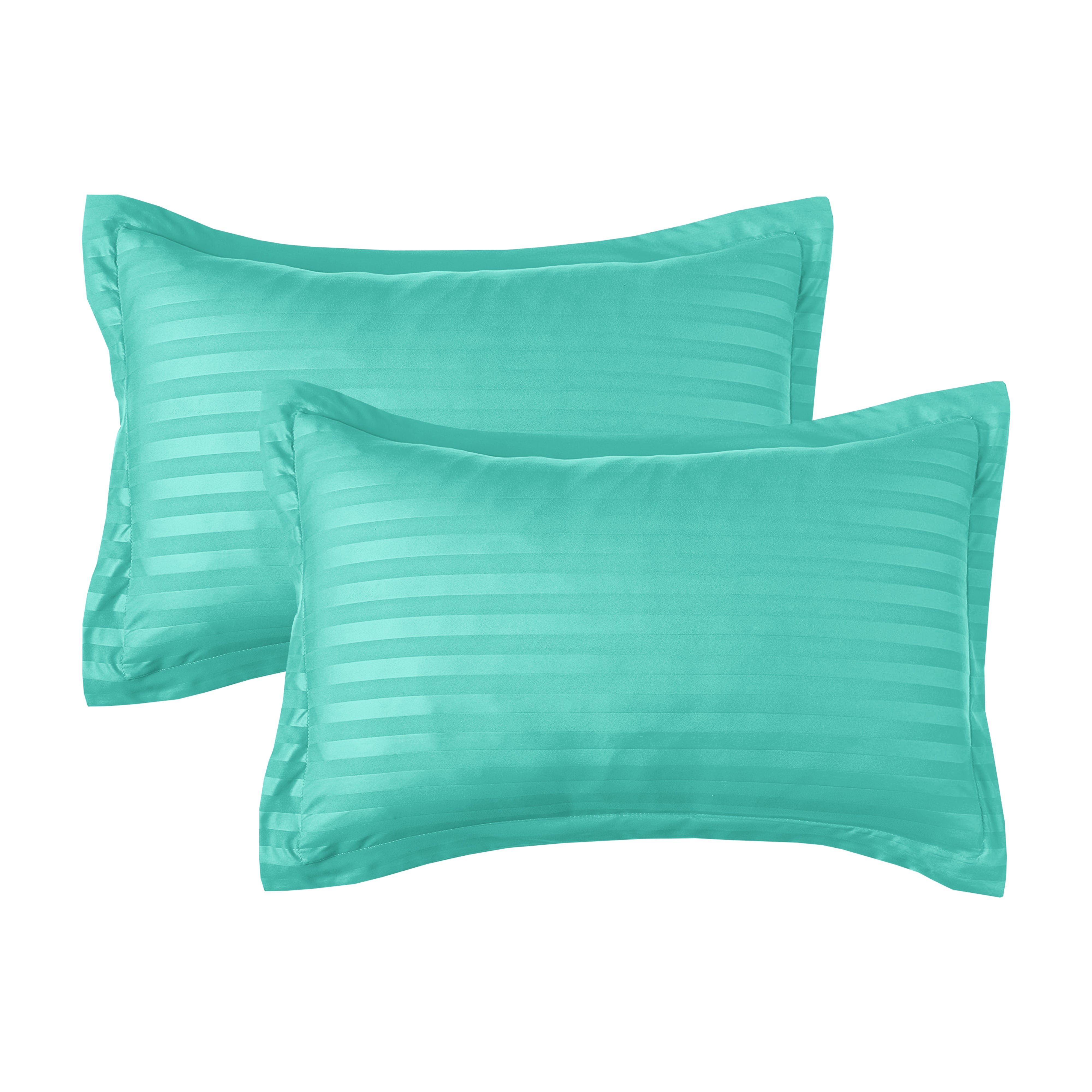 Everlaneas 8-Piece Dobby Stripe Comforter Set - Includes 4-Piece Sheet Set with Double Sided Storage Pockets