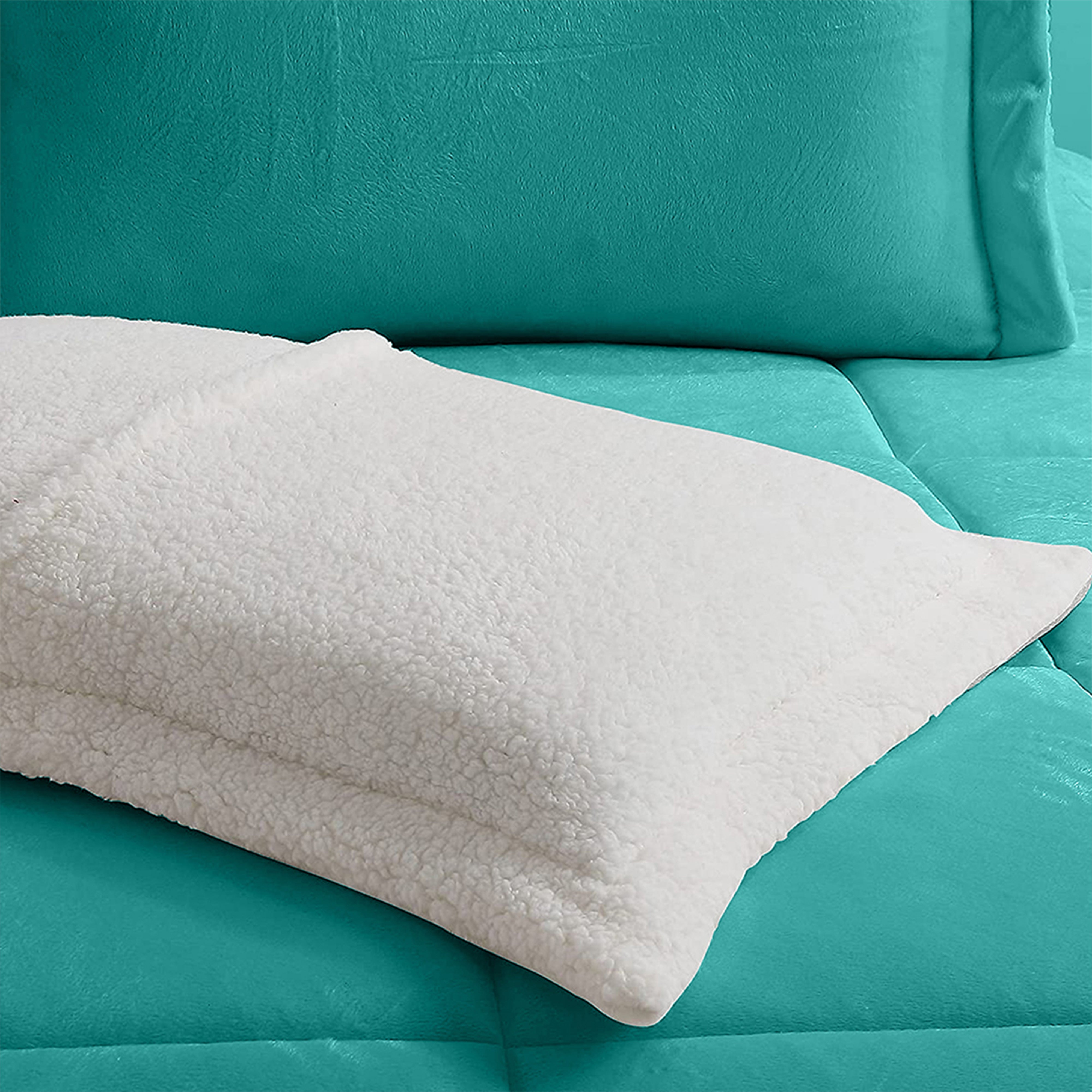 Everlaneas 3-Piece Micro-Suede Reversible Sherpa - Solid Color Design Comforter Set