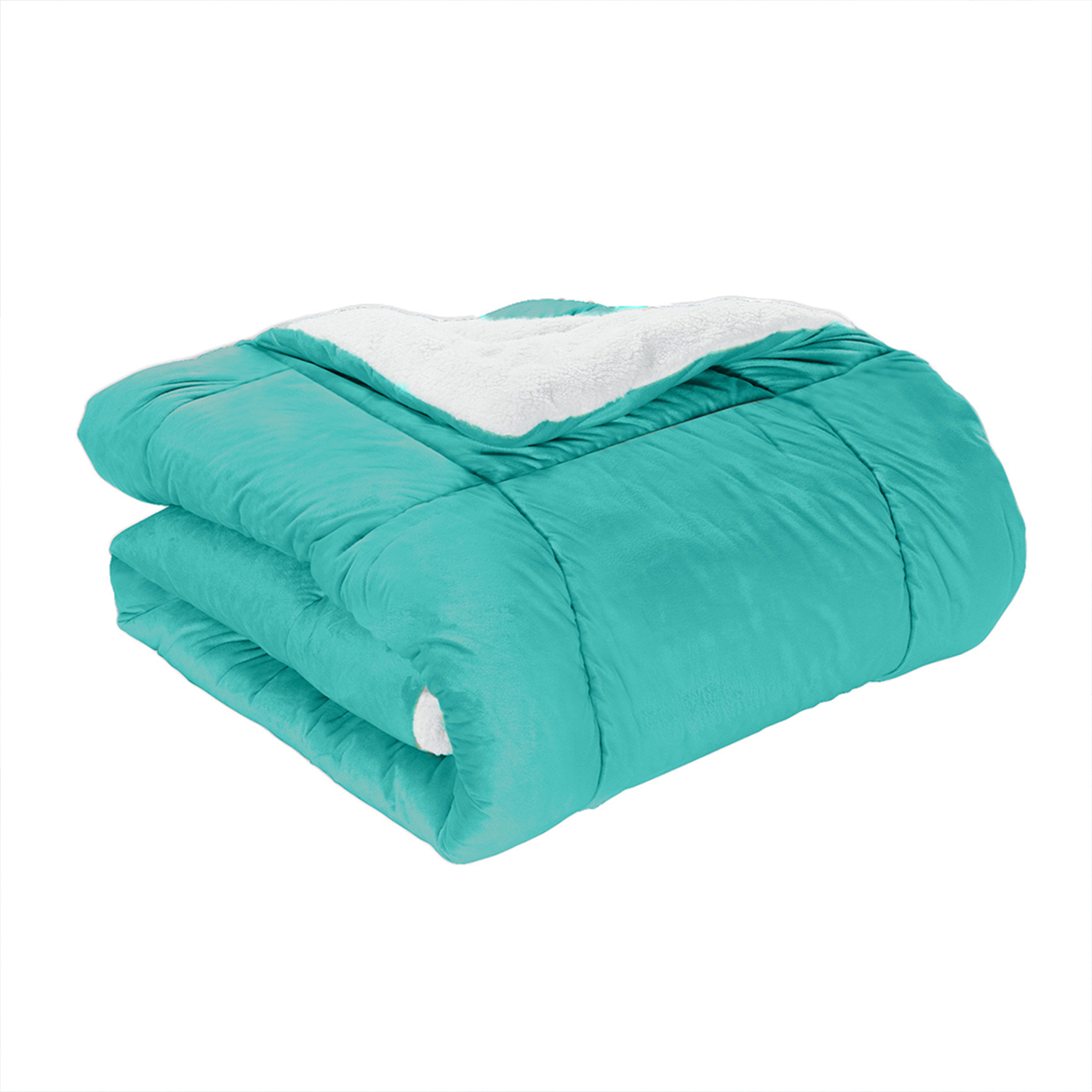 Everlaneas 3-Piece Micro-Suede Reversible Sherpa - Solid Color Design Comforter Set