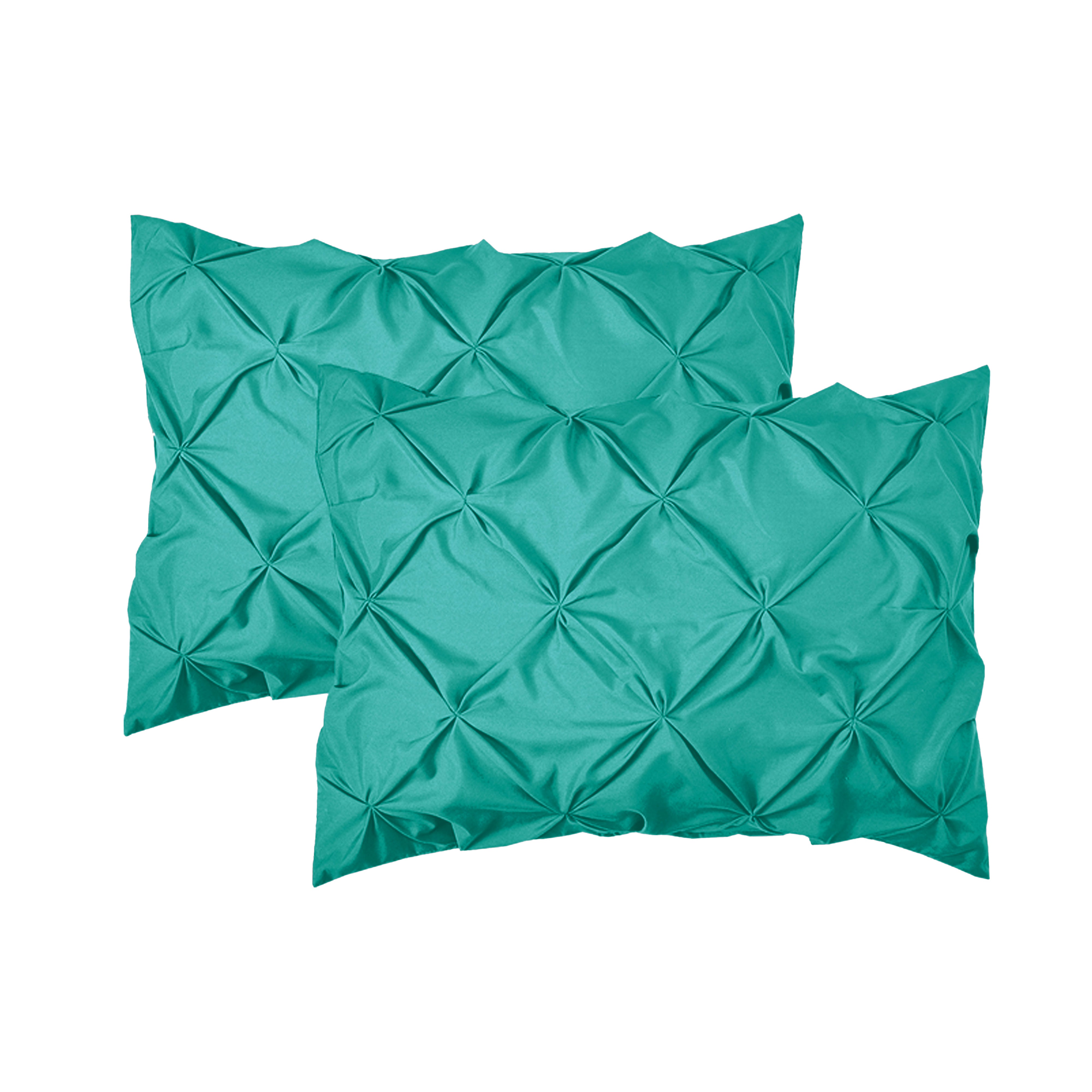 Everlaneas 8-Piece Pintuck Pinch Pleated Comforter Set - Includes 4-Piece Sheet Set with Double Sided Storage Pockets