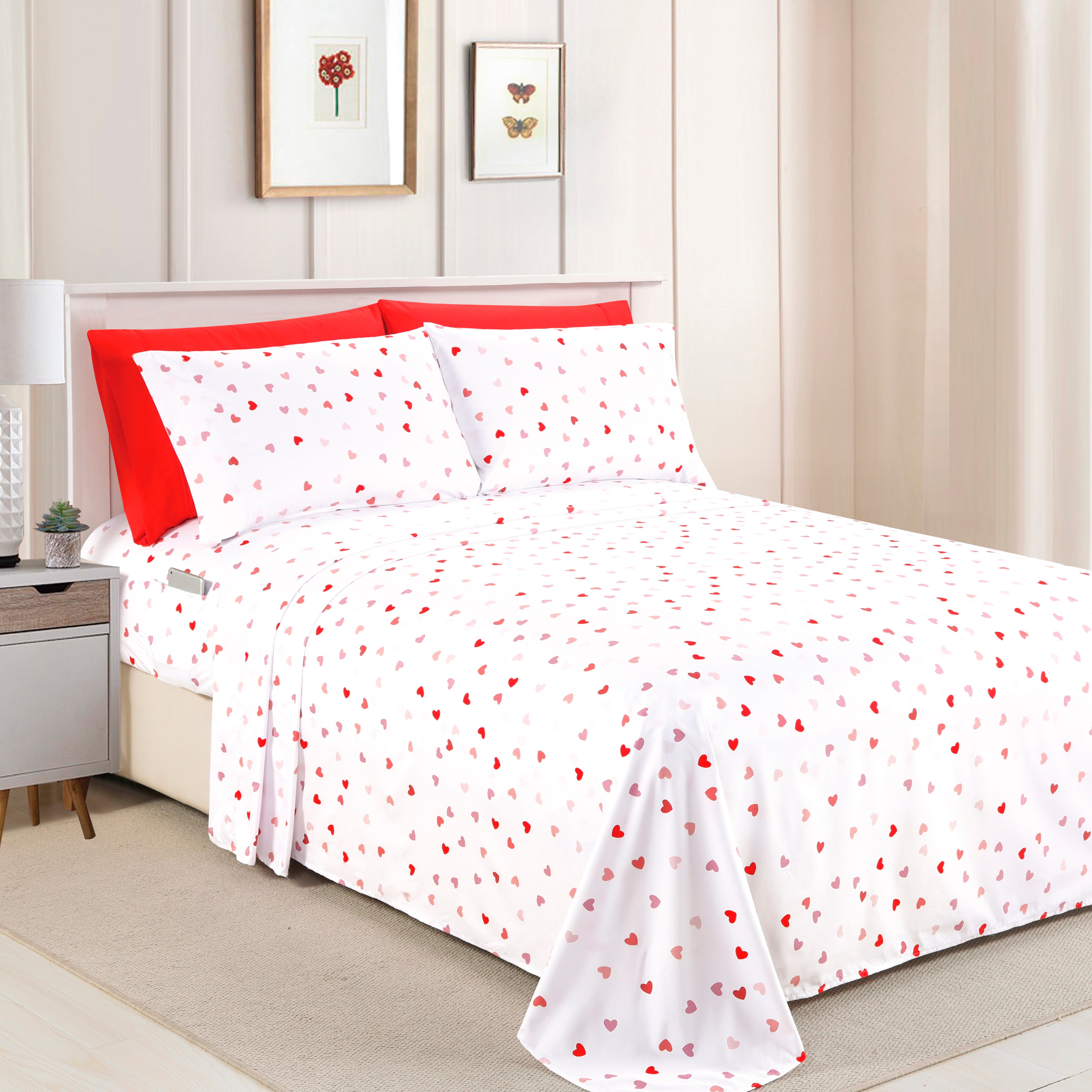 Everlaneas 6-Piece Floral and Stripe Pattern Sheet Set - Soft as a Hotel Premium Quality Bedding