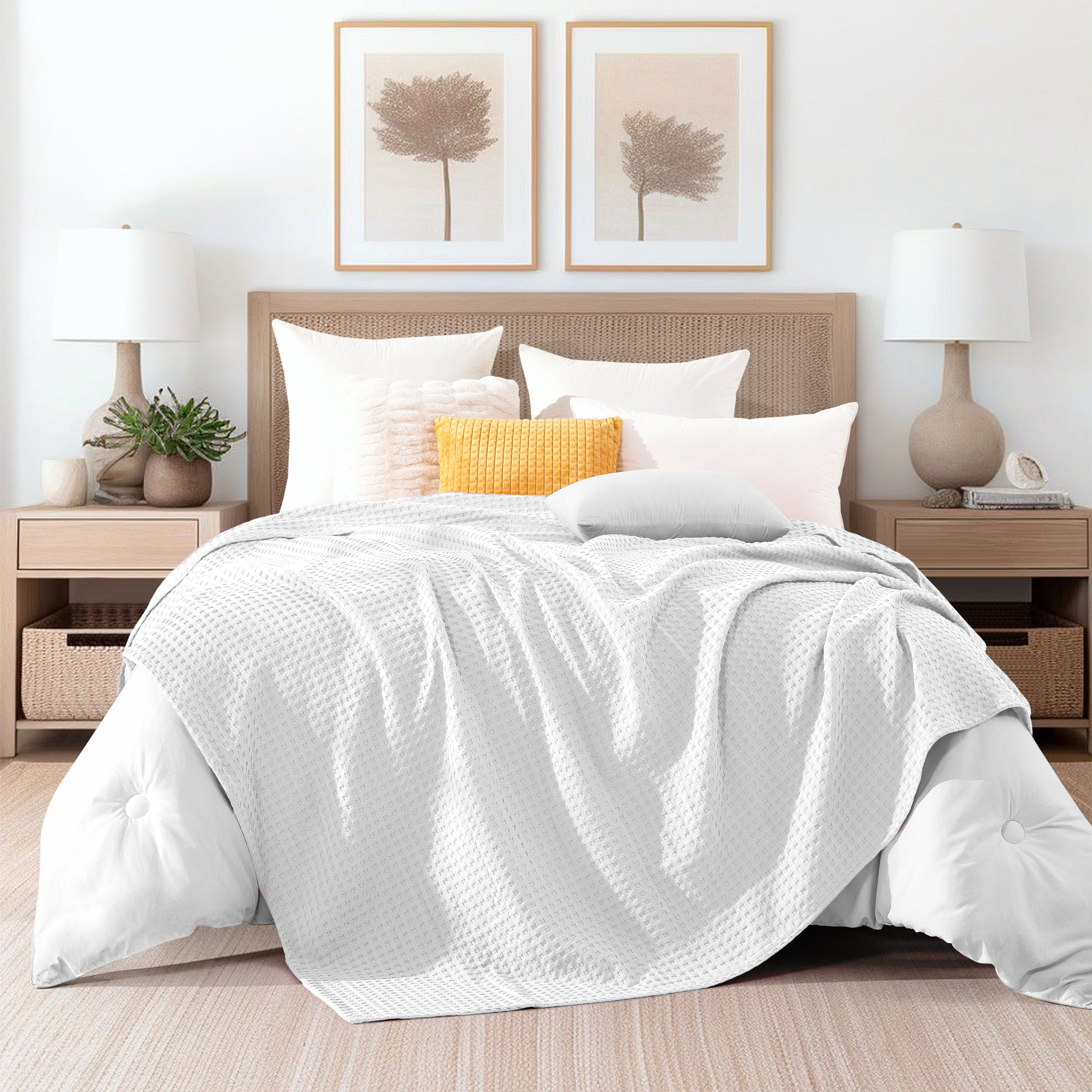 Everlaneas Cotton Waffle Blanket
