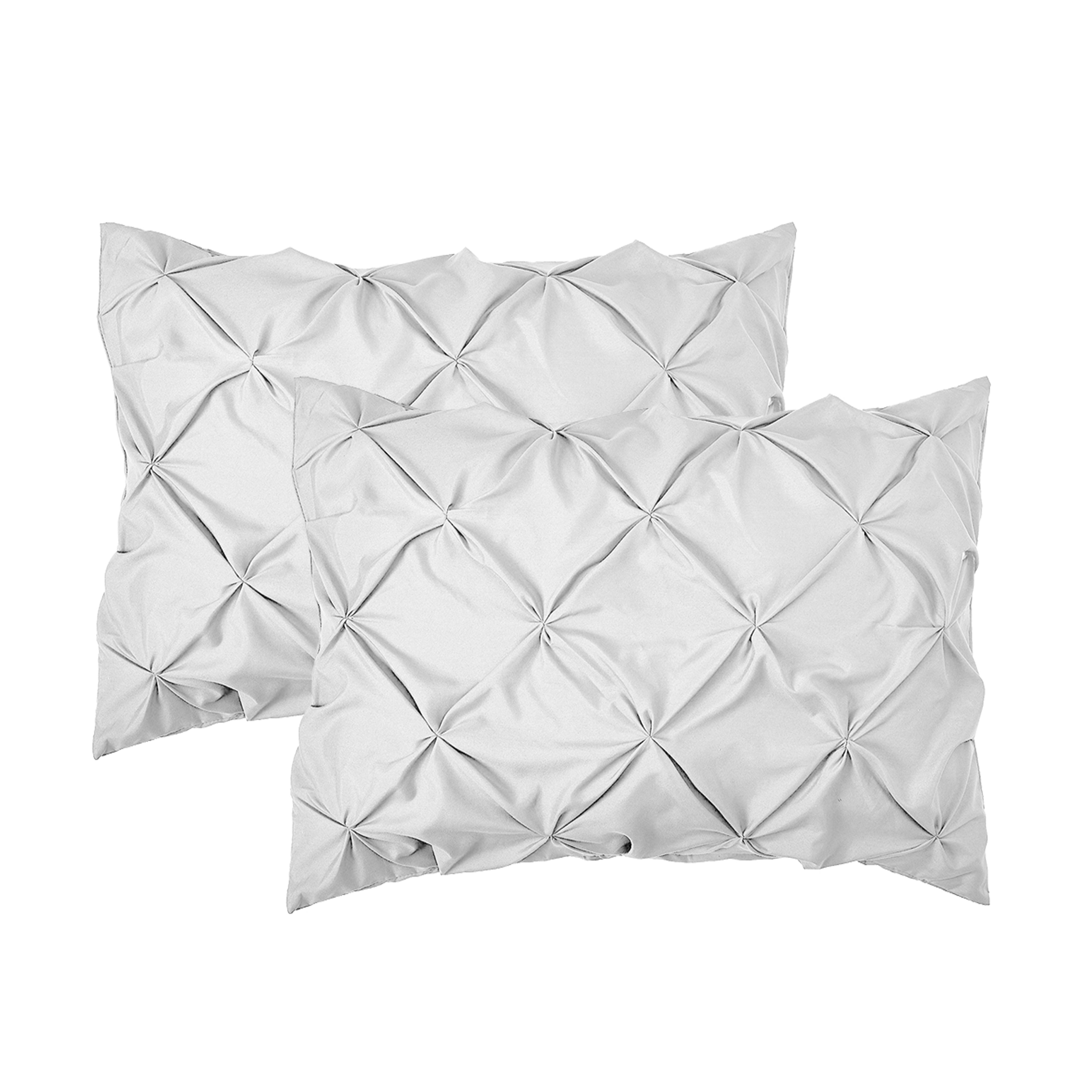 Everlaneas 8-Piece Pintuck Pinch Pleated Comforter Set - Includes 4-Piece Sheet Set with Double Sided Storage Pockets