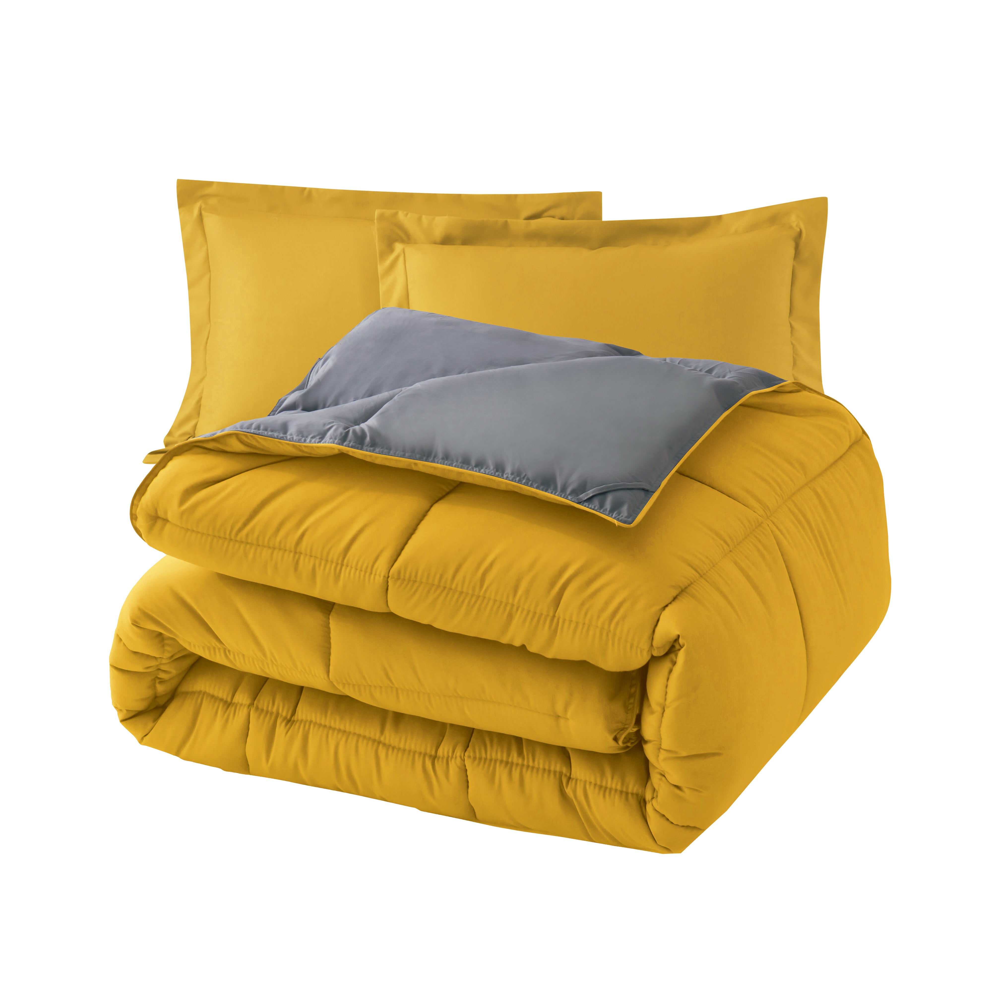 Everlaneas Reversible 3-Piece Box Stitched Comforter & Shams - Duvet Insert with 4 Corner Tabs