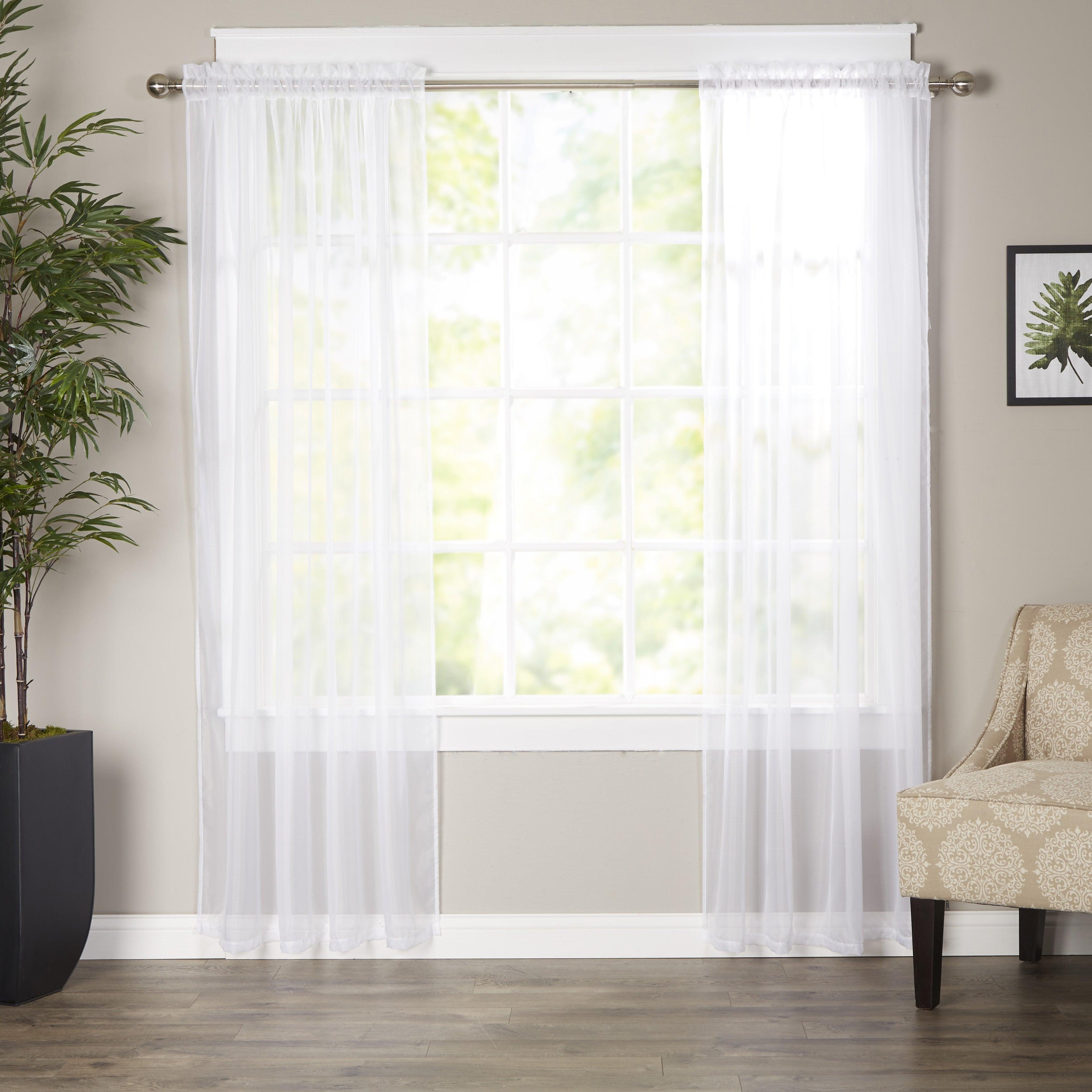 Everlaneas Set of 2 Sheer Curtain Panels - Rod Pocket
