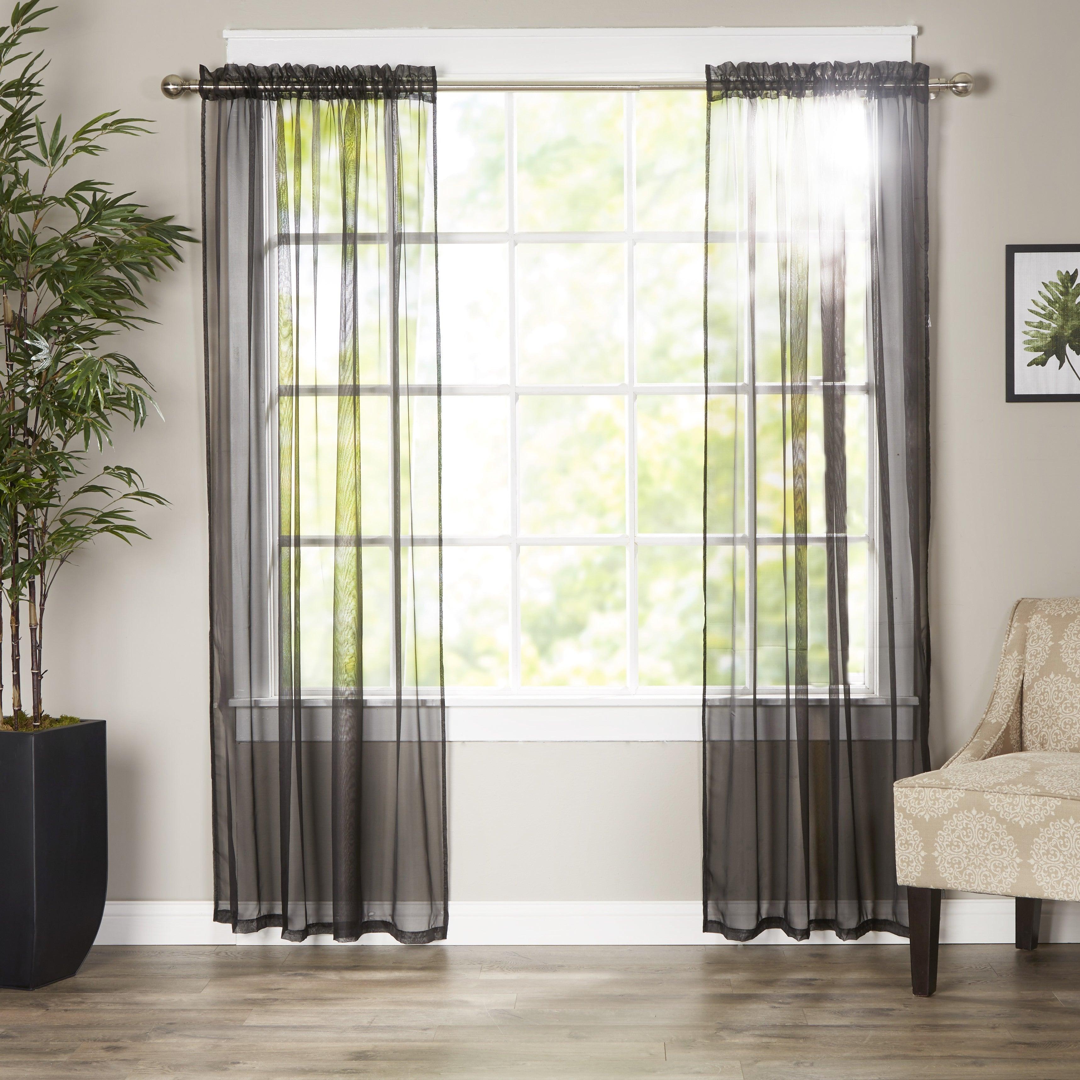 Everlaneas Set of 2 Sheer Curtain Panels - Rod Pocket