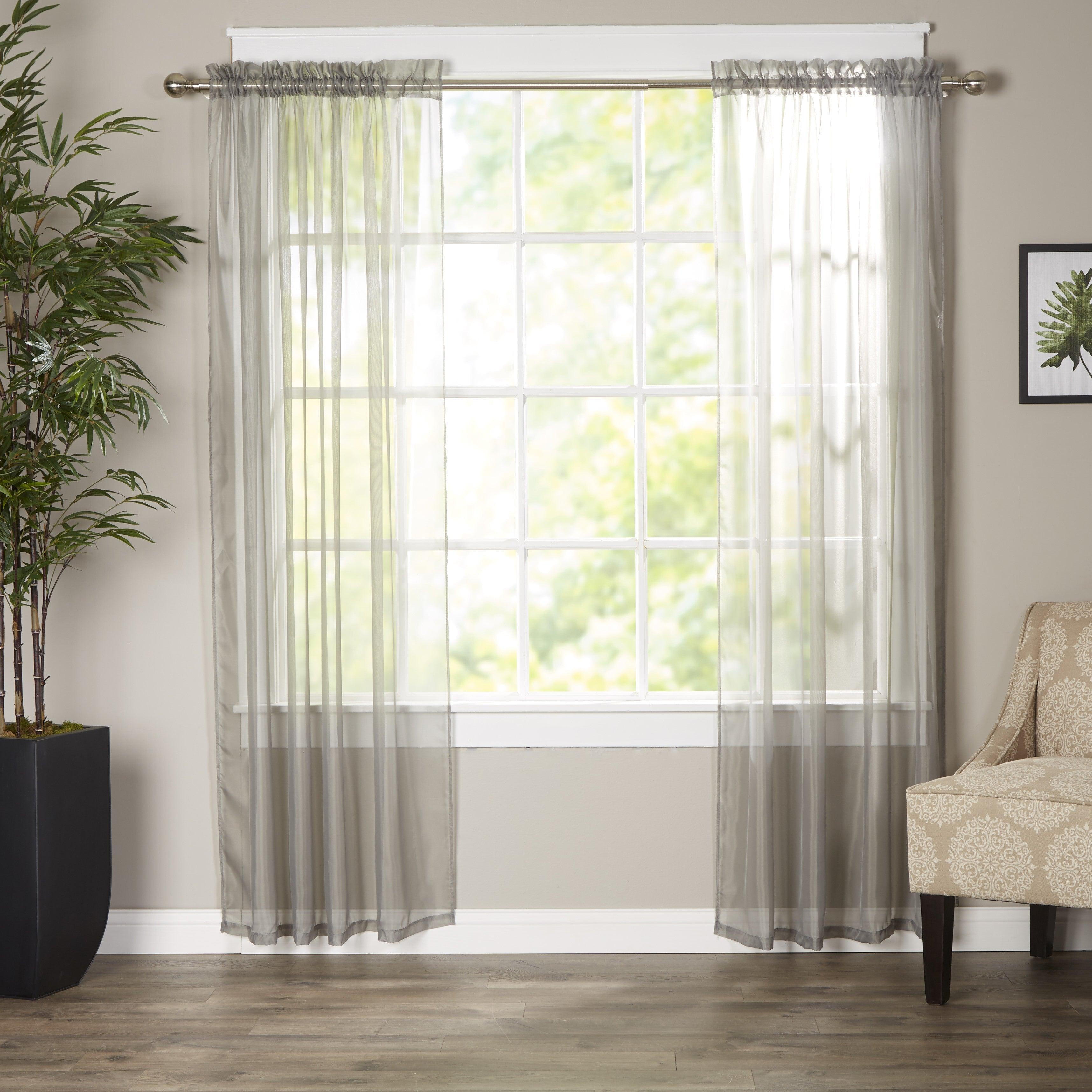 Everlaneas Set of 2 Sheer Curtain Panels - Rod Pocket