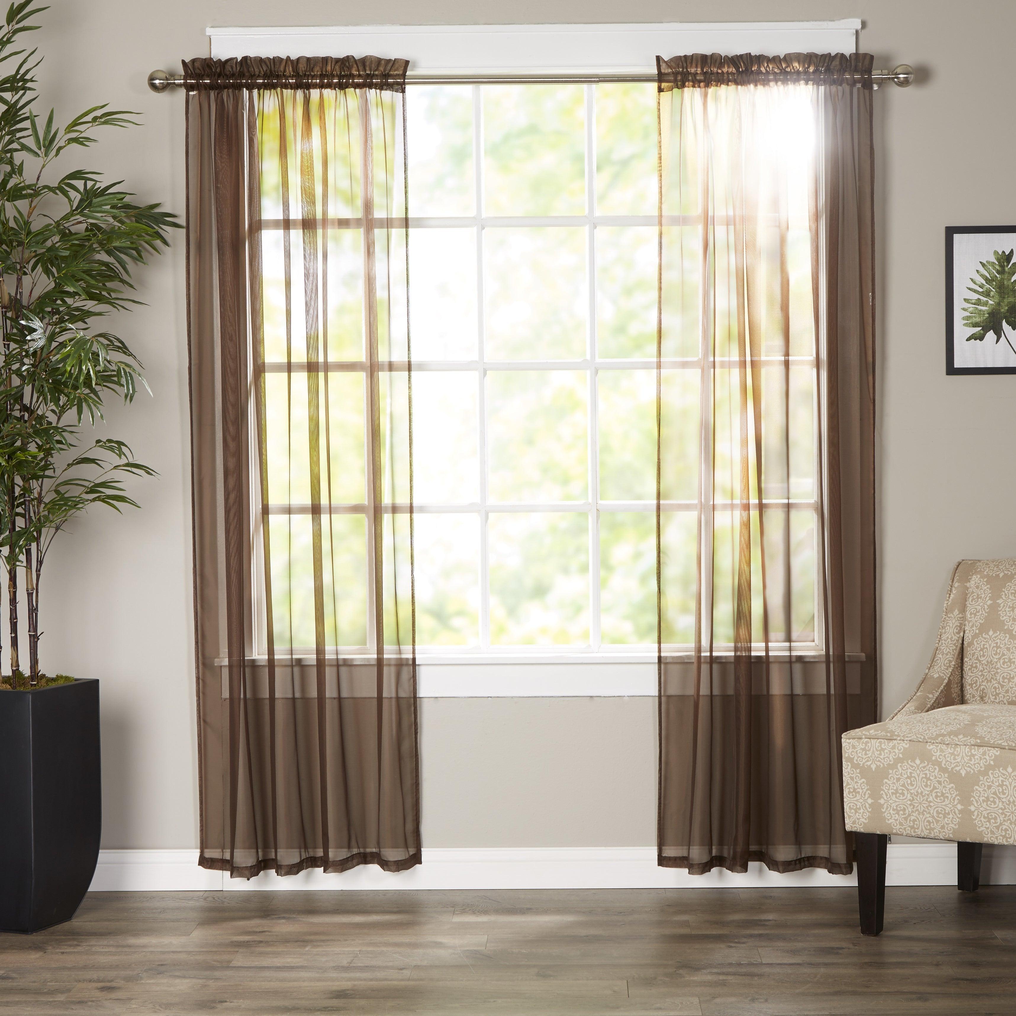 Everlaneas Set of 2 Sheer Curtain Panels - Rod Pocket