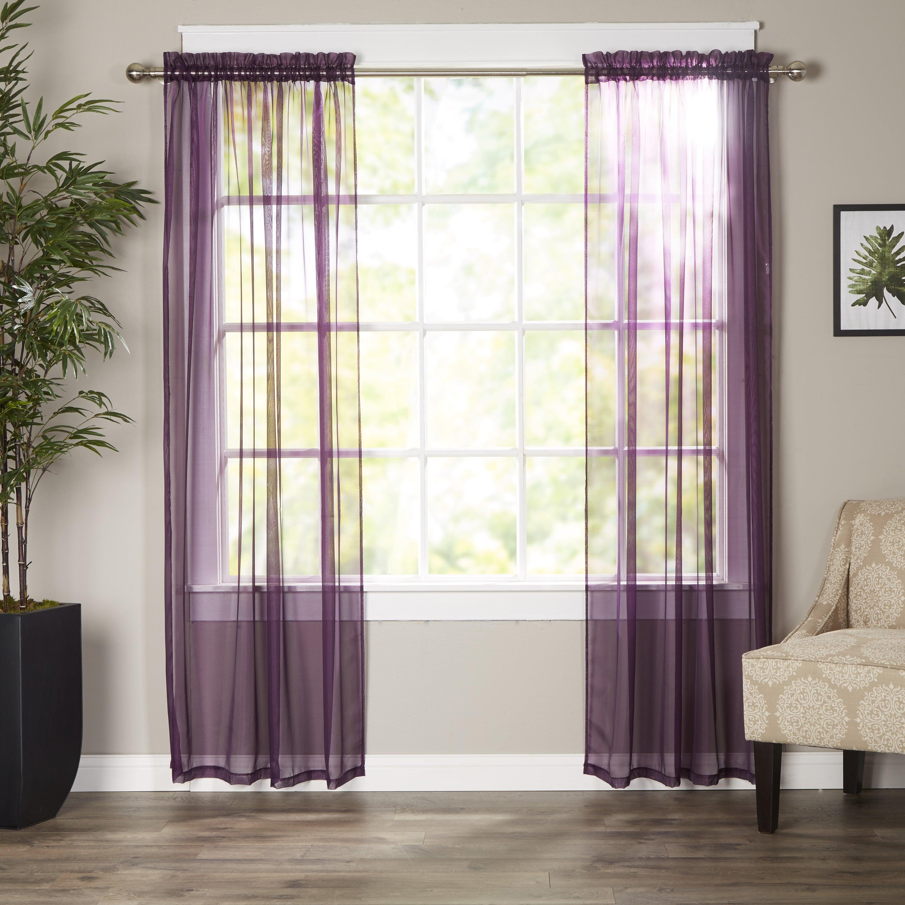 Everlaneas Set of 2 Sheer Curtain Panels - Rod Pocket