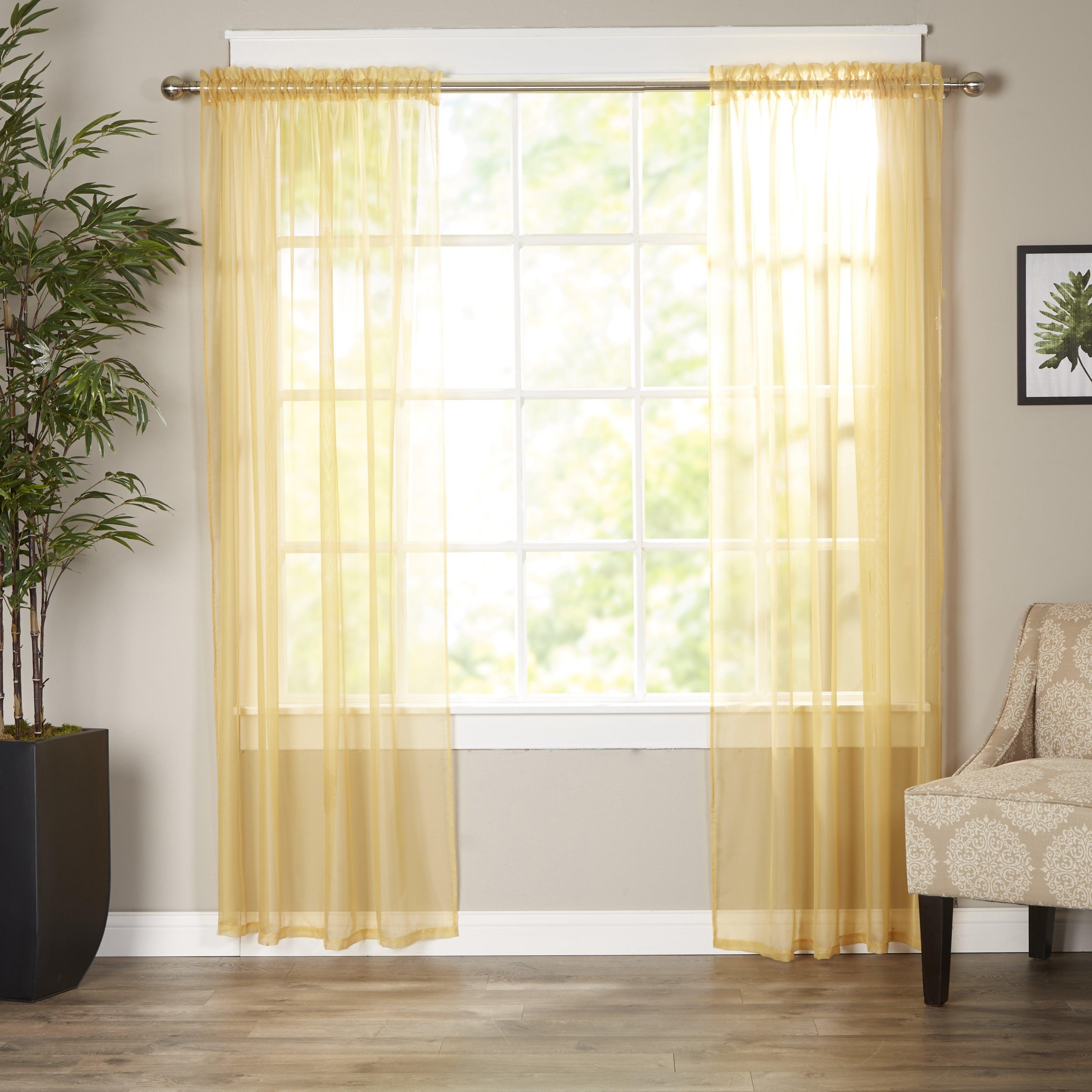 Everlaneas Set of 2 Sheer Curtain Panels - Rod Pocket