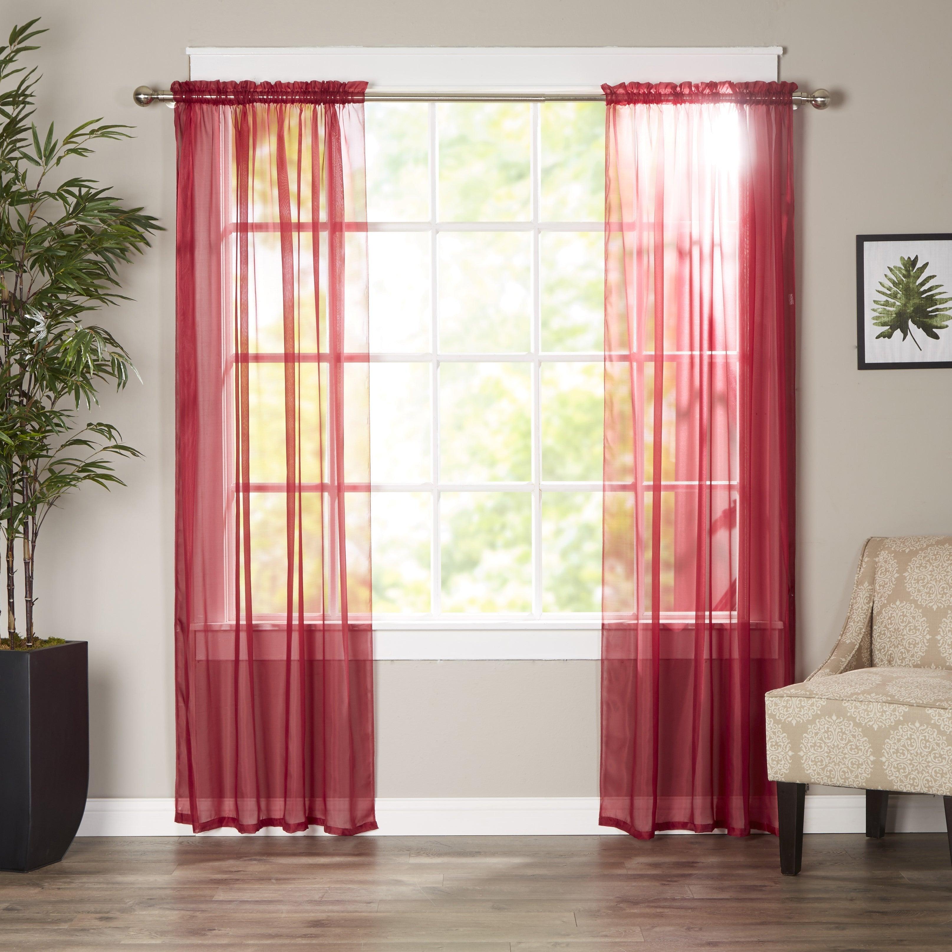 Everlaneas Set of 2 Sheer Curtain Panels - Rod Pocket