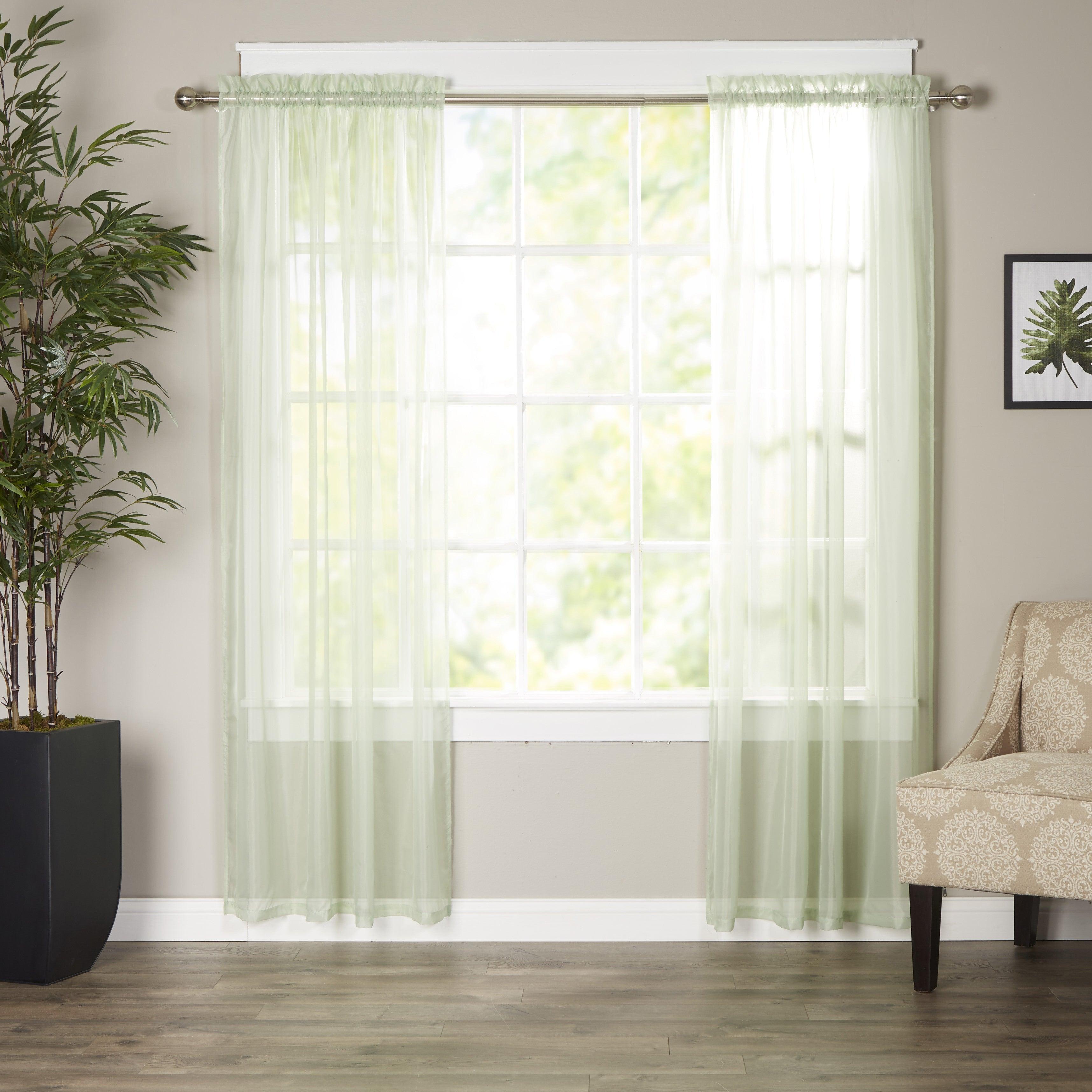 Everlaneas Set of 2 Sheer Curtain Panels - Rod Pocket