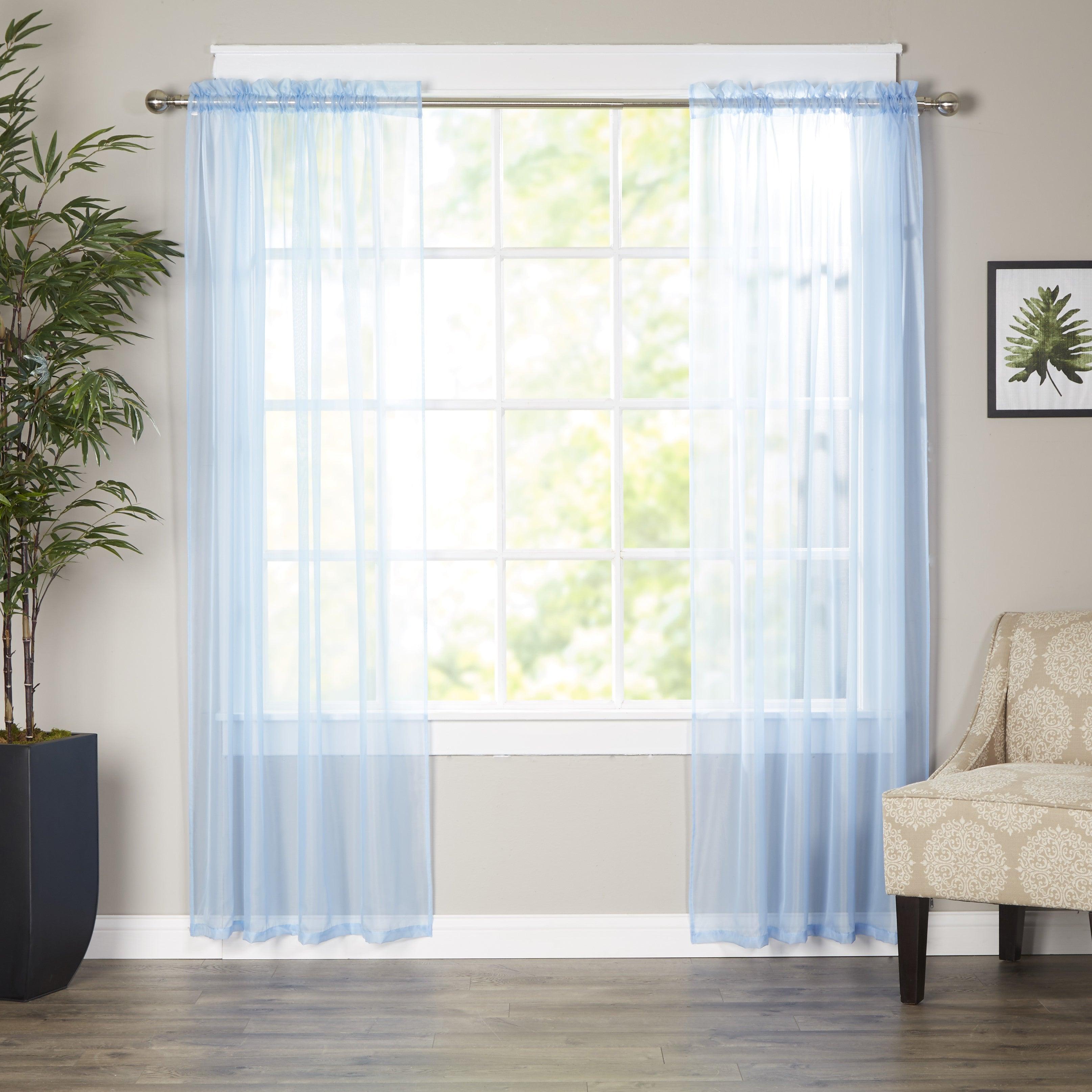 Everlaneas Set of 2 Sheer Curtain Panels - Rod Pocket