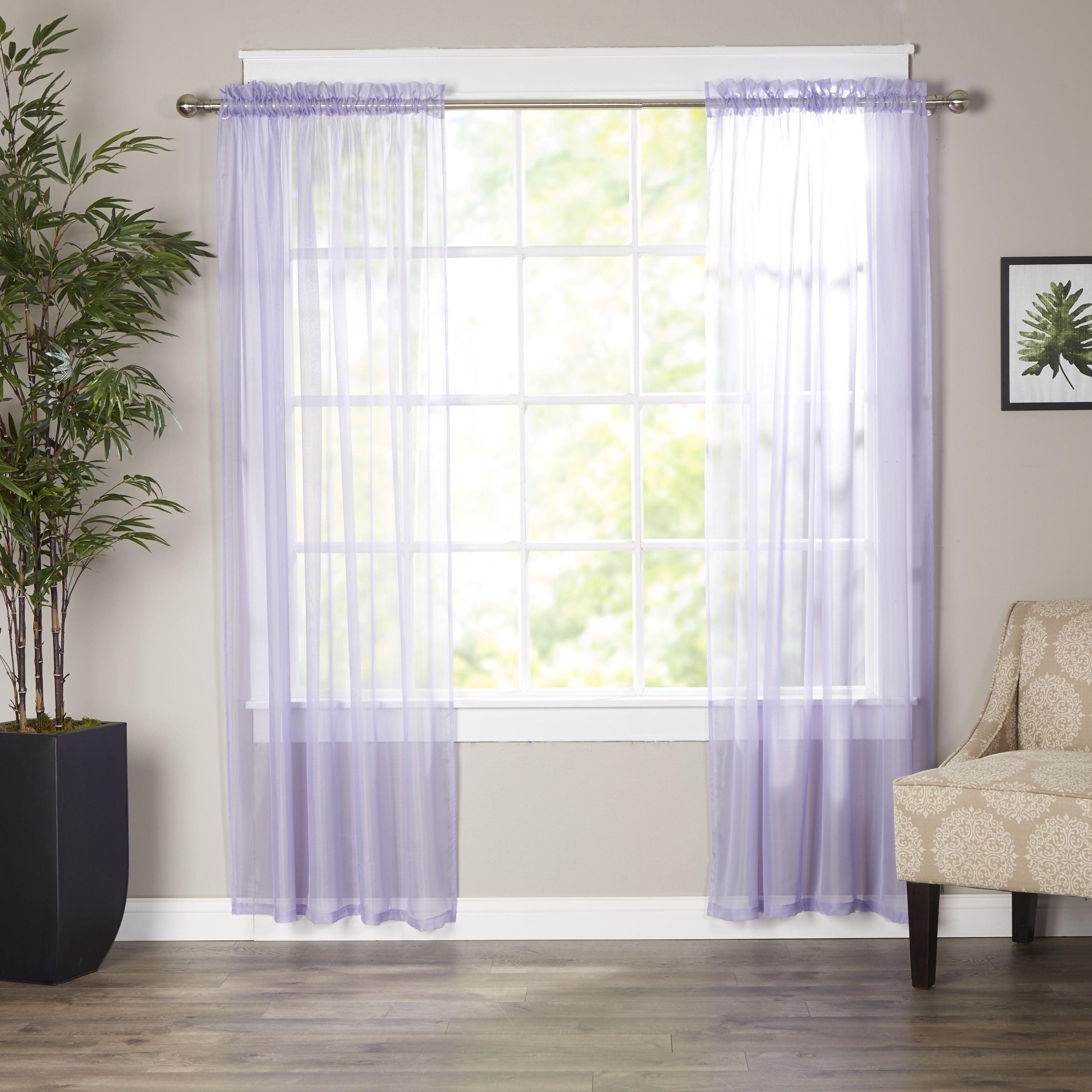 Everlaneas Set of 2 Sheer Curtain Panels - Rod Pocket