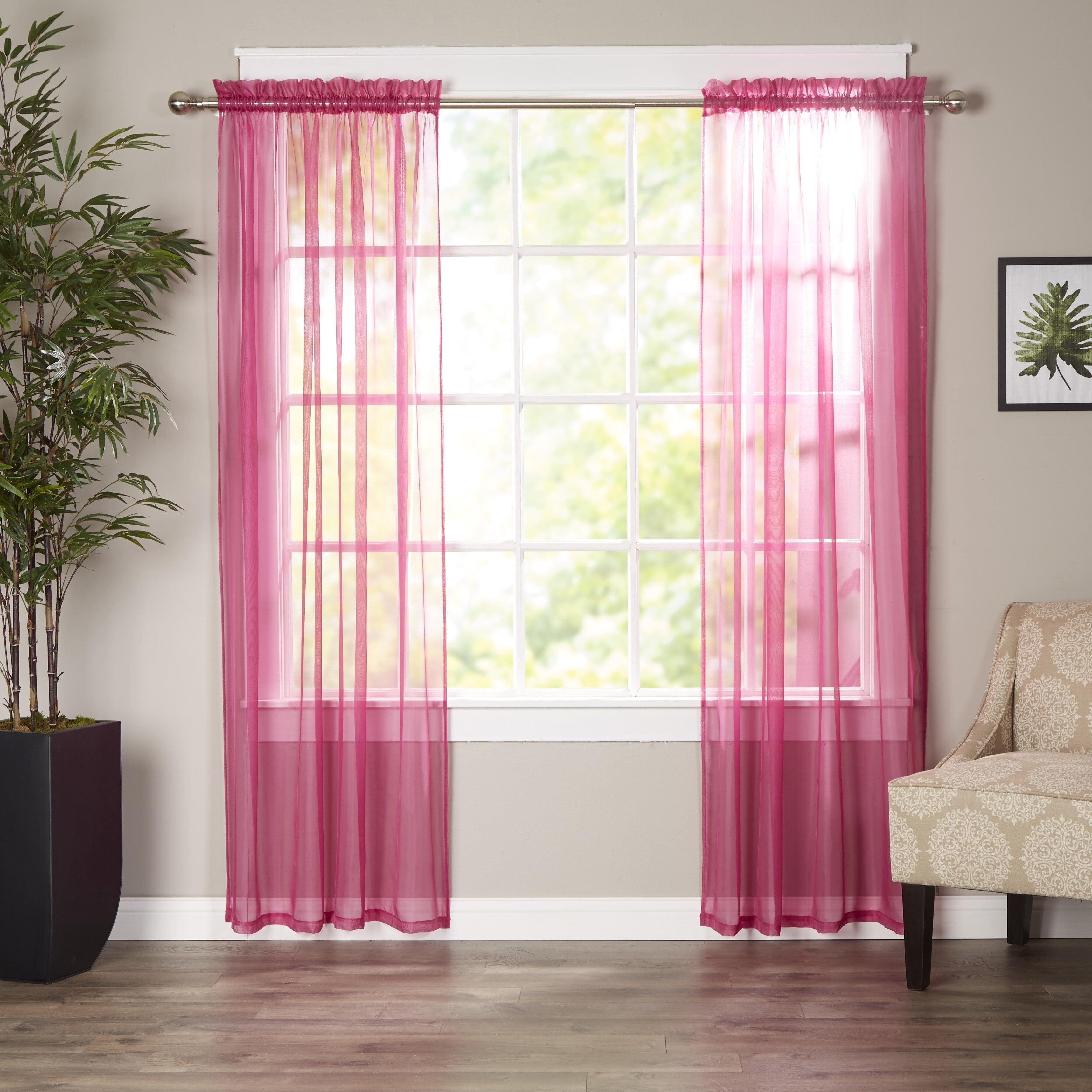 Everlaneas Set of 2 Sheer Curtain Panels - Rod Pocket