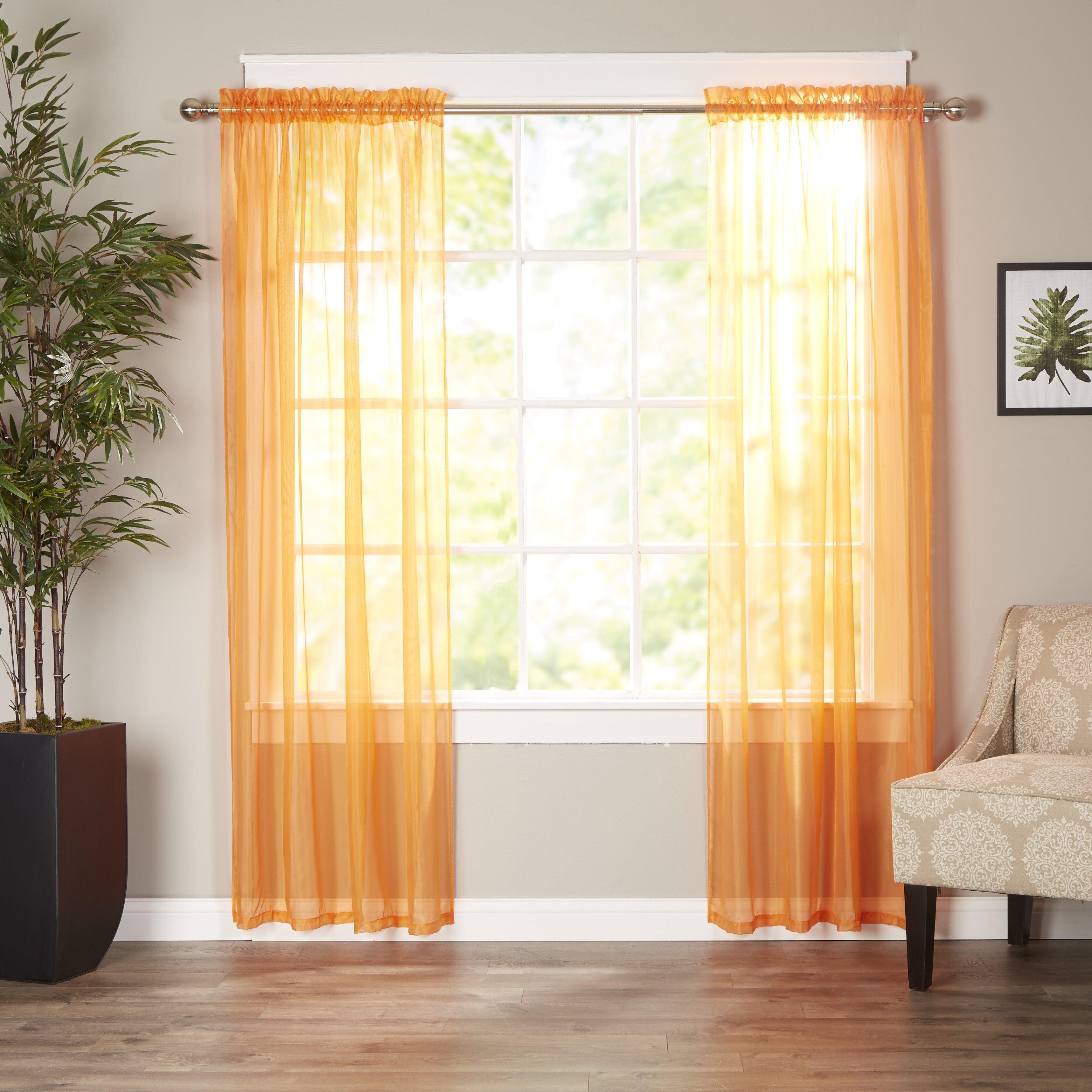 Everlaneas Set of 2 Sheer Curtain Panels - Rod Pocket