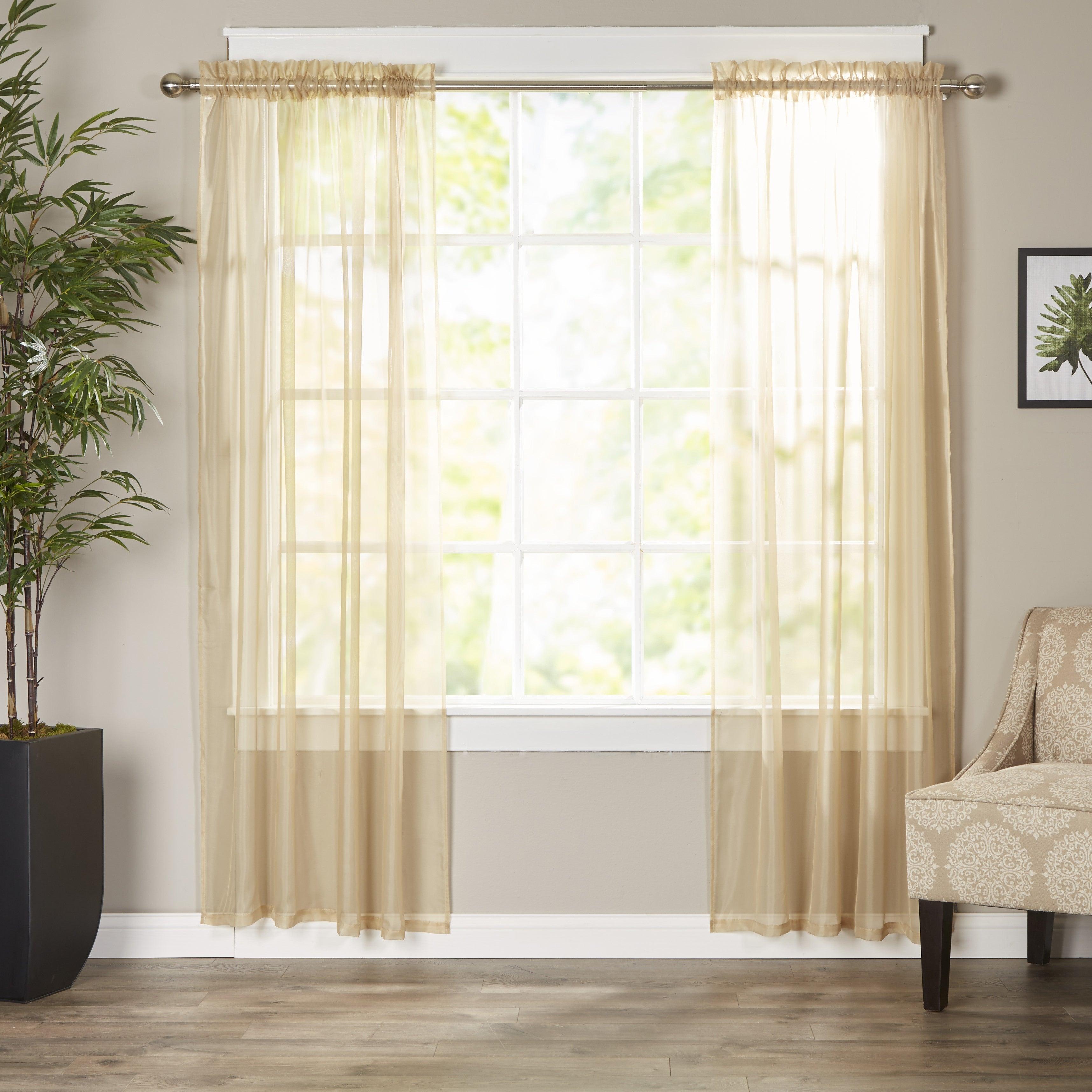 Everlaneas Set of 2 Sheer Curtain Panels - Rod Pocket